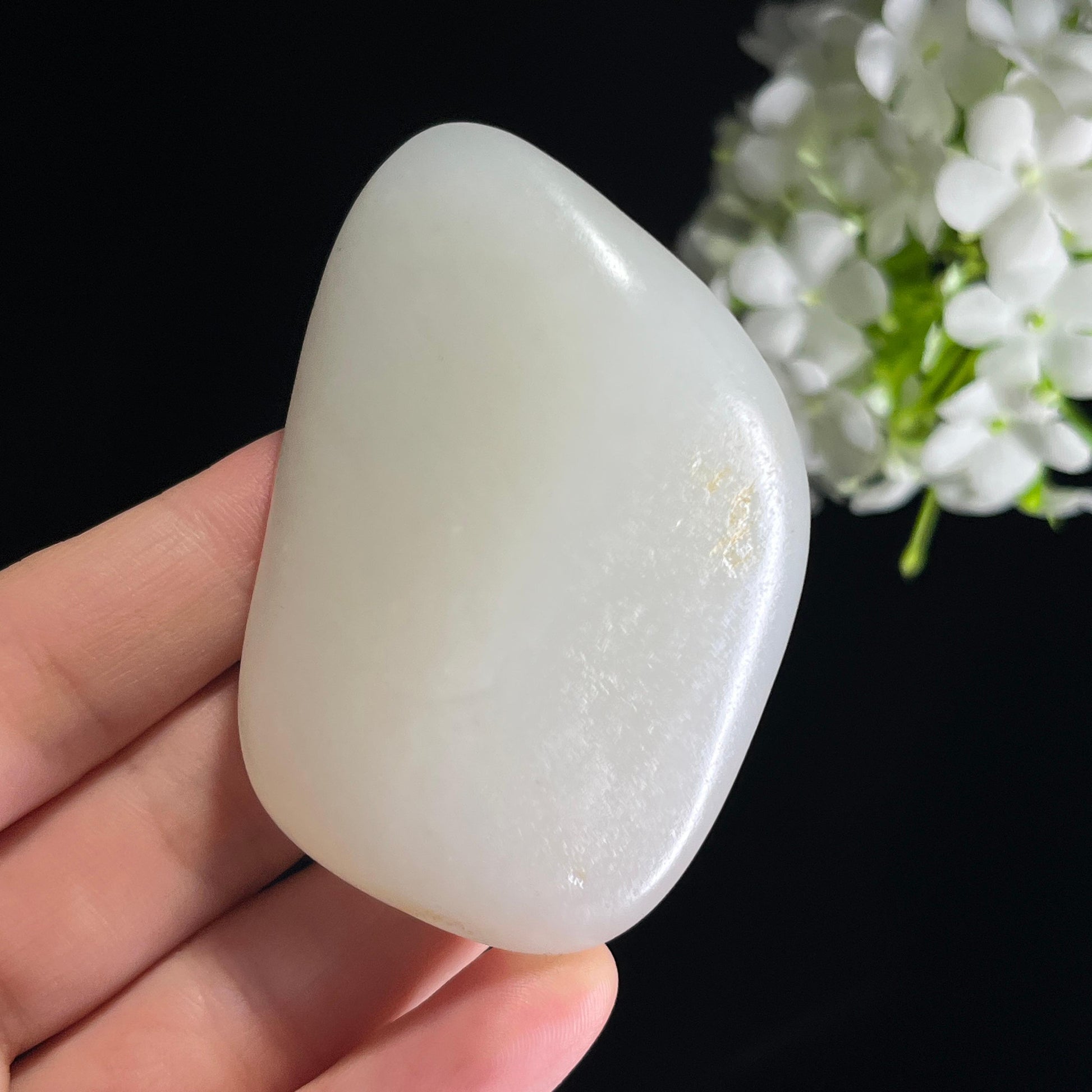 和田玉白玉“霜华映月”光白籽籽料（yc353876）