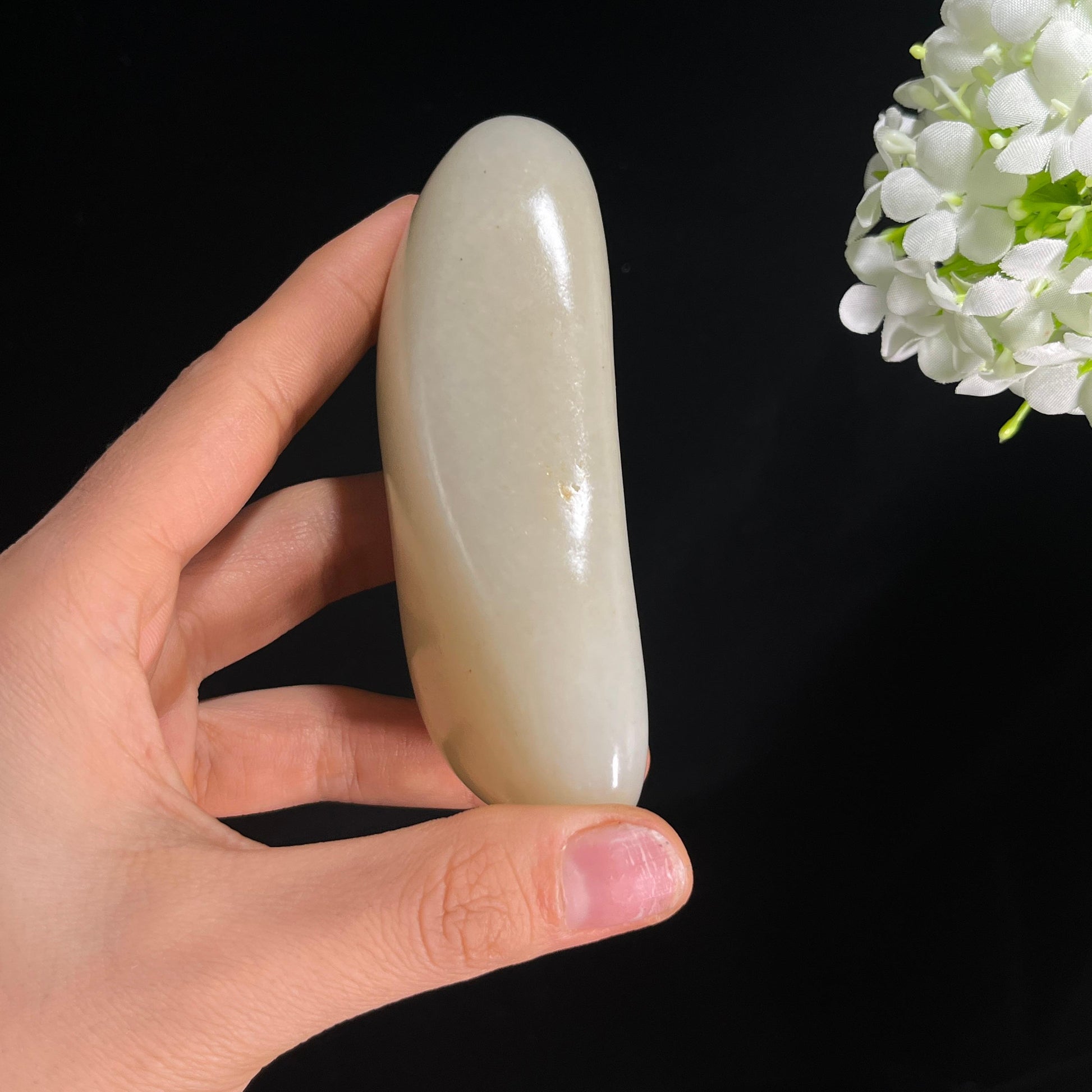 和田玉青白玉洒金皮“燕山月似钩”籽料原石（yc285276）