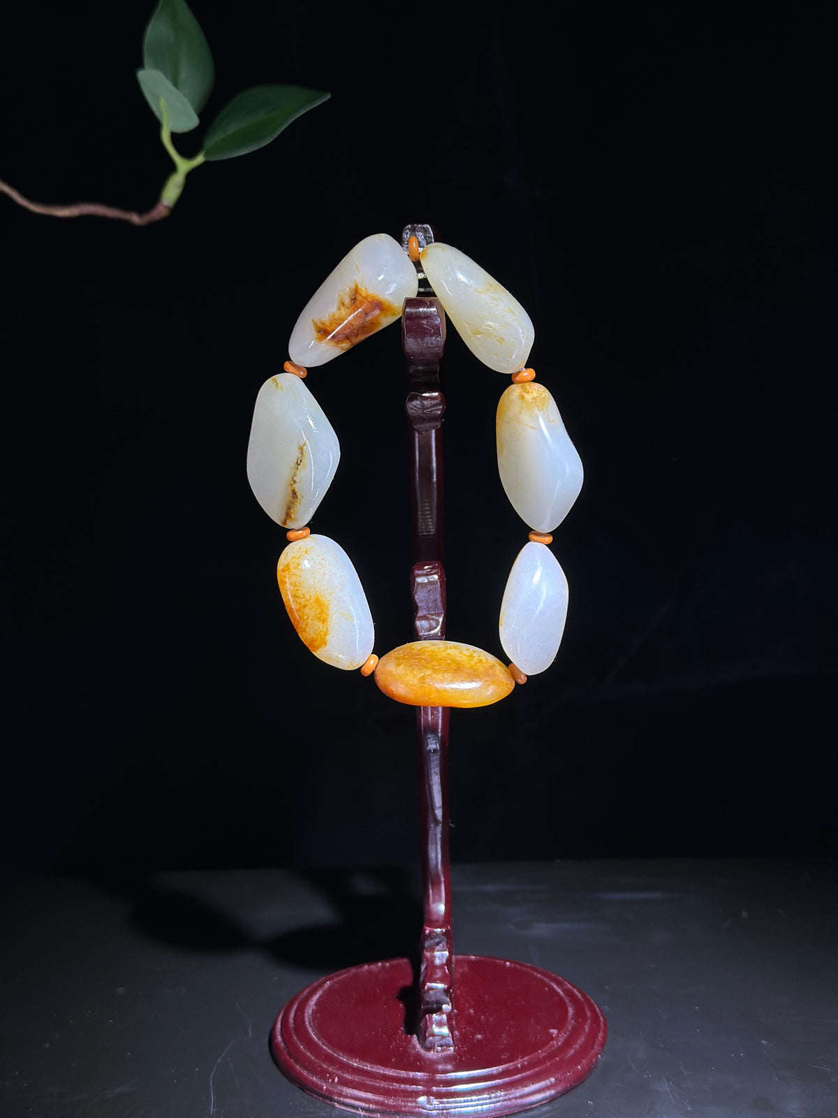 和田玉.洒金皮籽料手串（7颗）（yc780125）