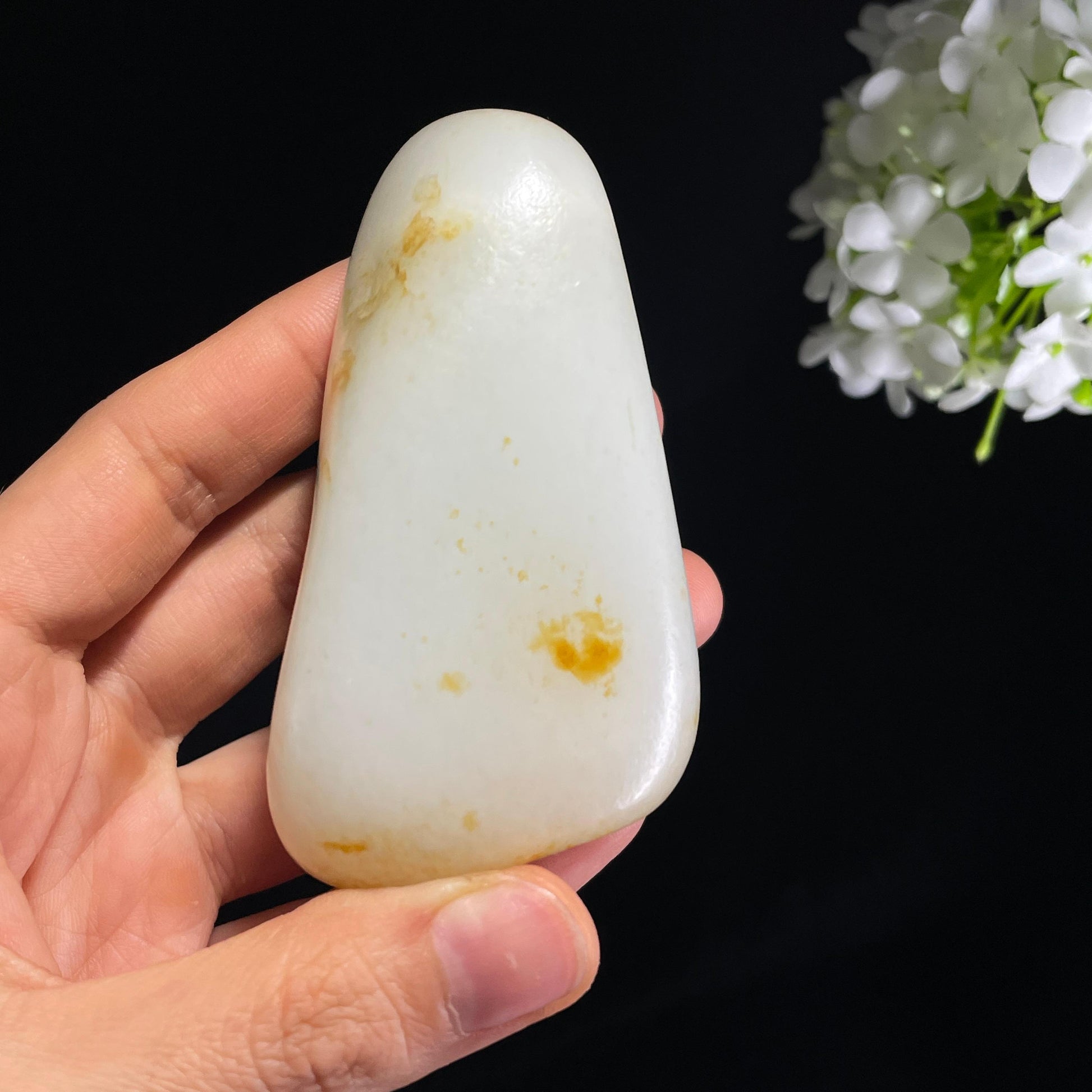 和田玉一级白“薄暮金霭”洒金皮籽料（yc358786）