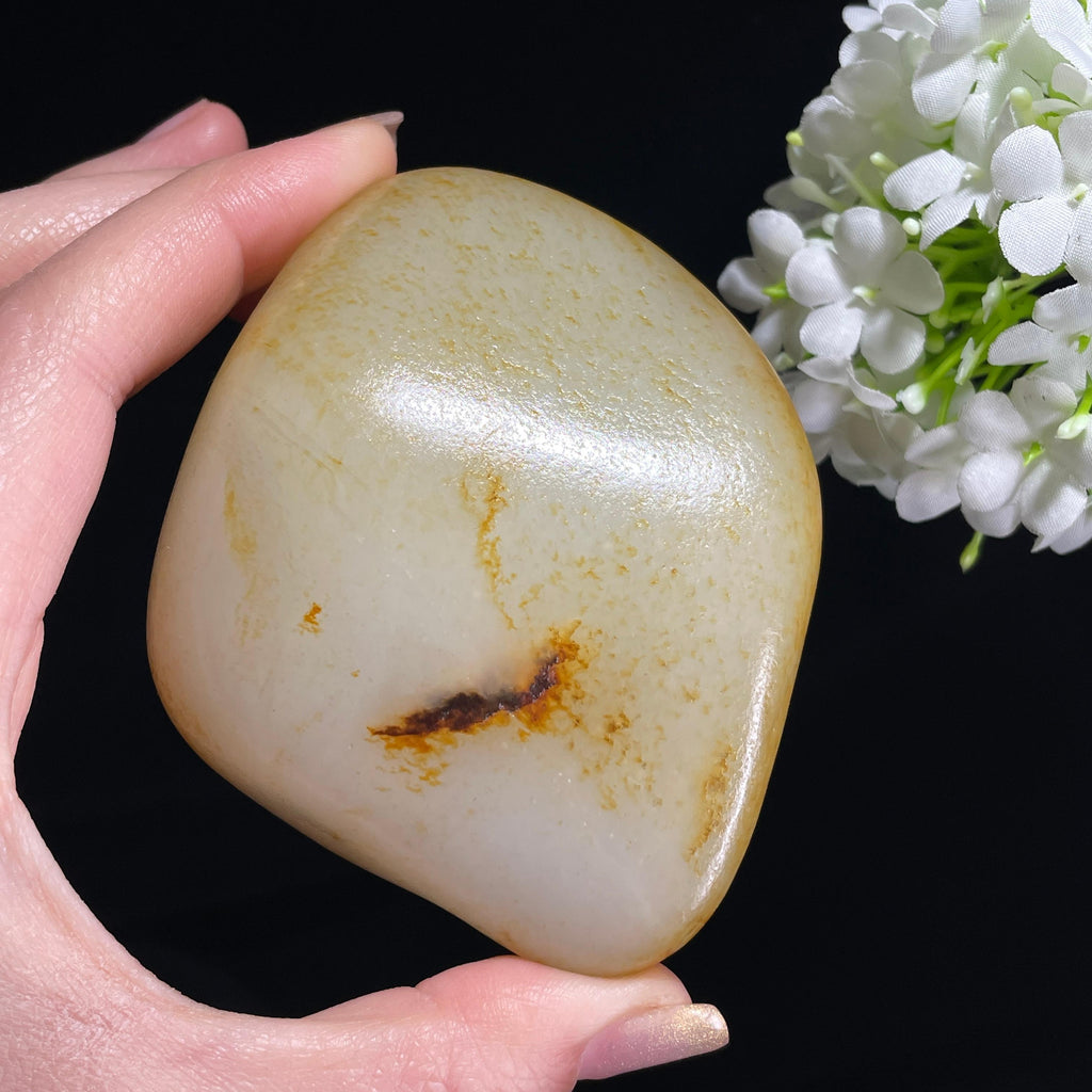 和田玉白玉“晴川浮金”通体洒金皮籽料（yc370112）