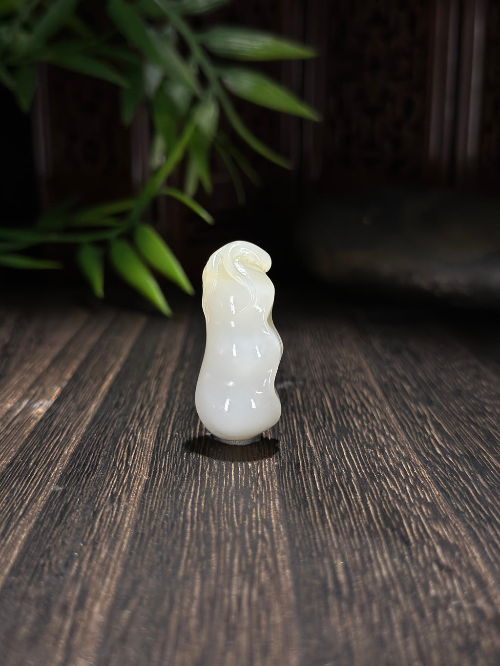 和田玉糖白四季平安福豆挂件（yc702614）