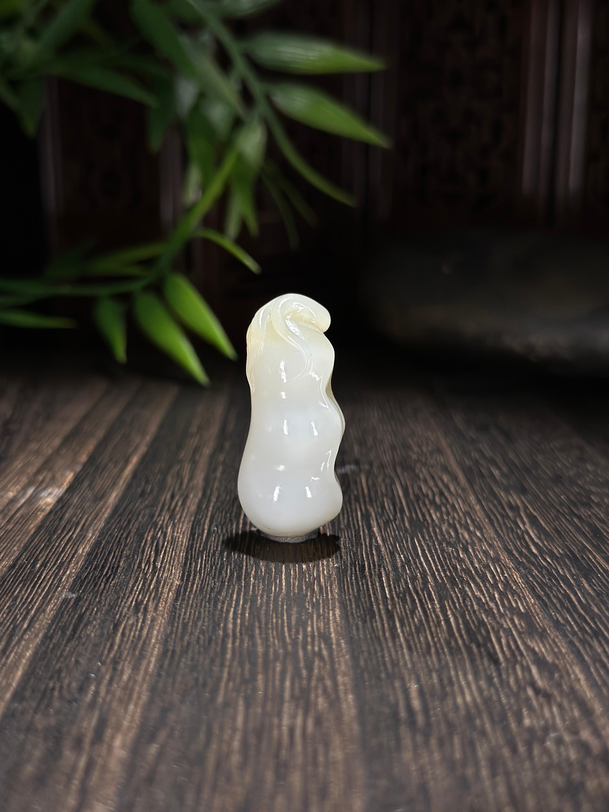 和田玉糖白四季平安福豆挂件（yc702614）