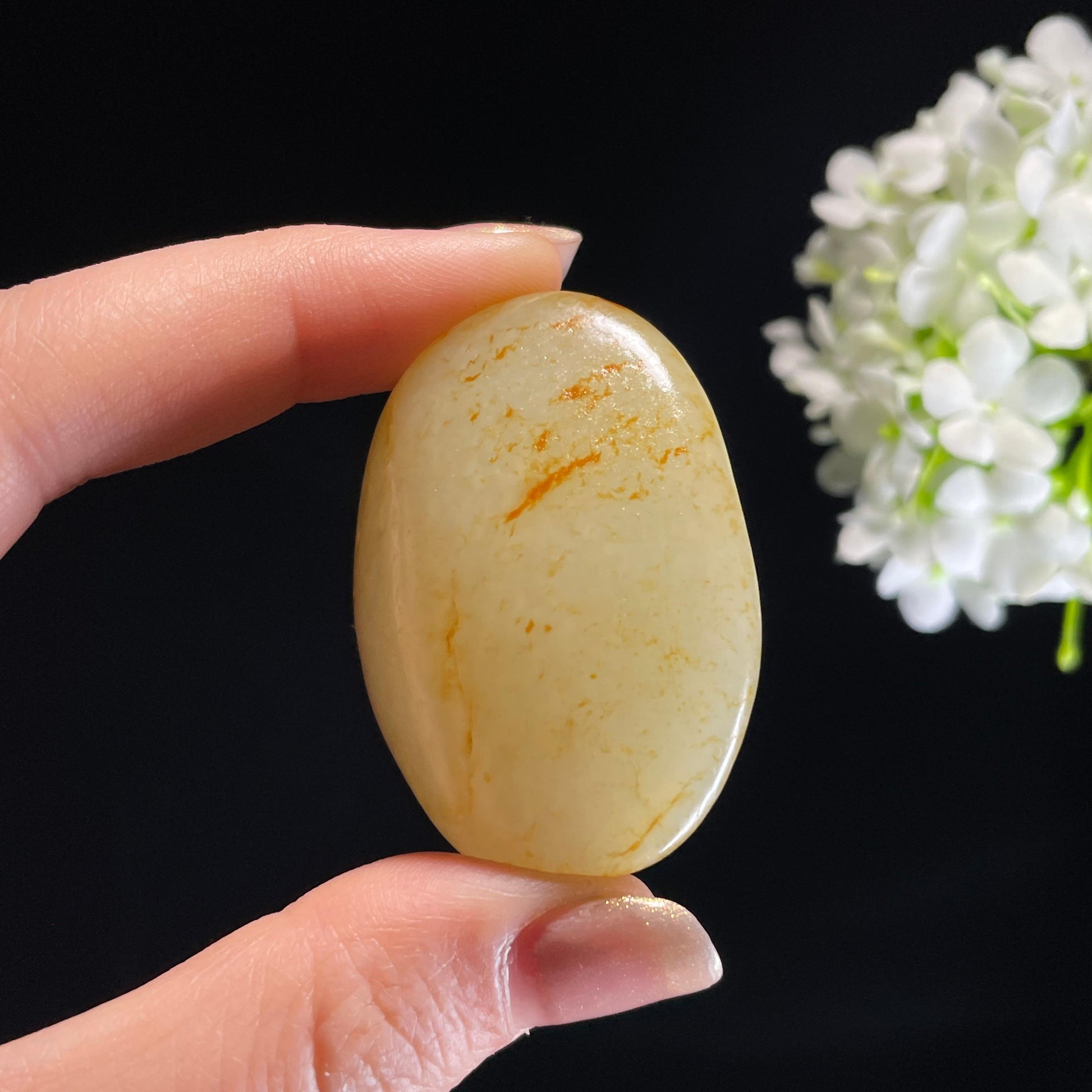 和田玉暖白种洒金皮“月澜金粟”籽料原石（yc311848）