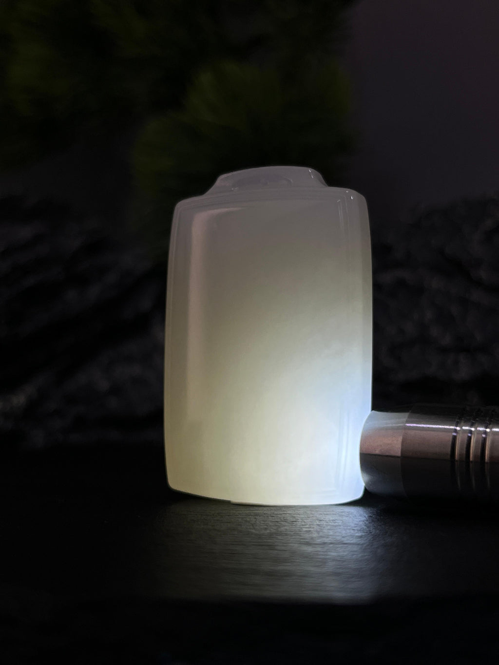 和田玉山料白玉无事牌（小）1（yc228792）