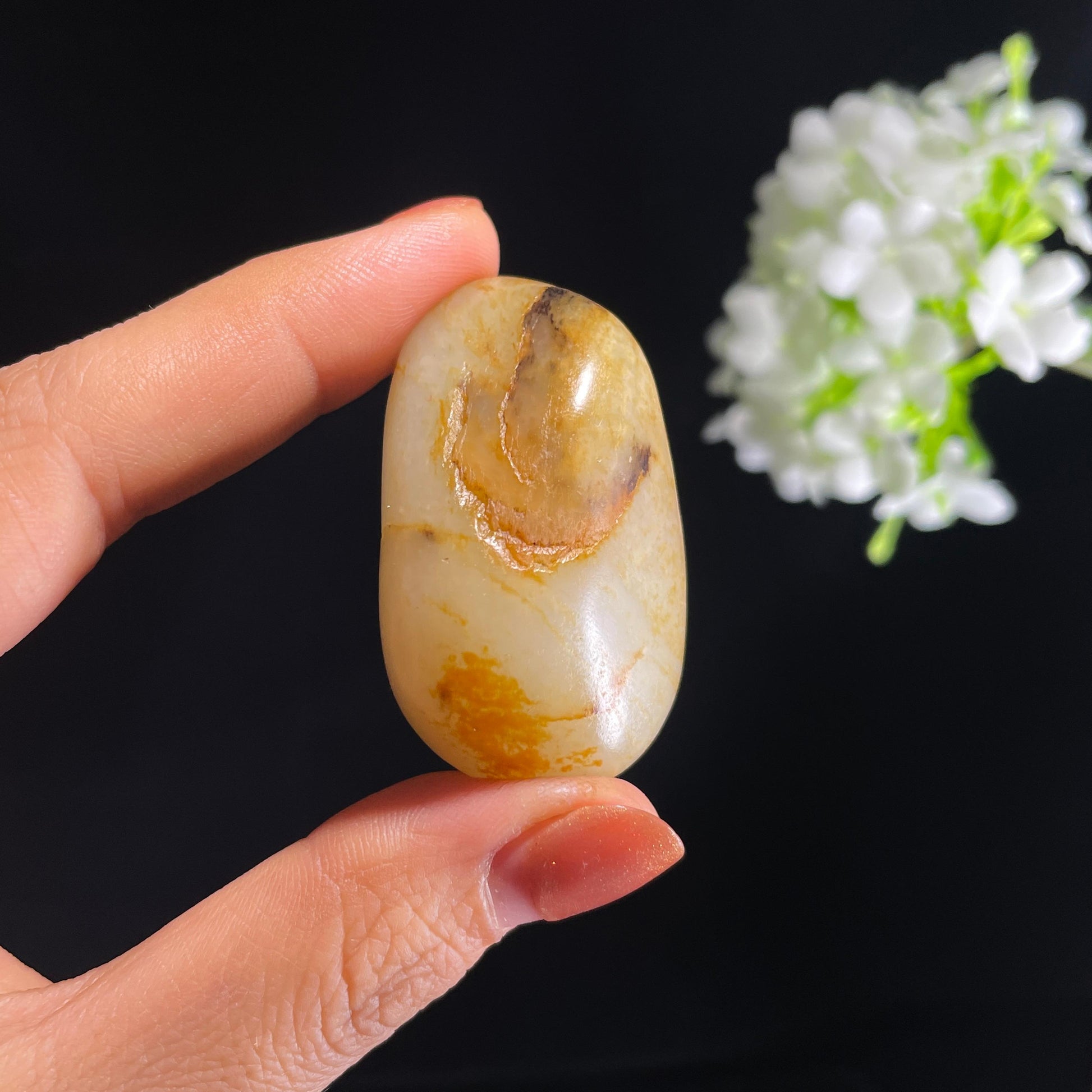 新疆天然和田玉黑红皮籽料（yc403509）