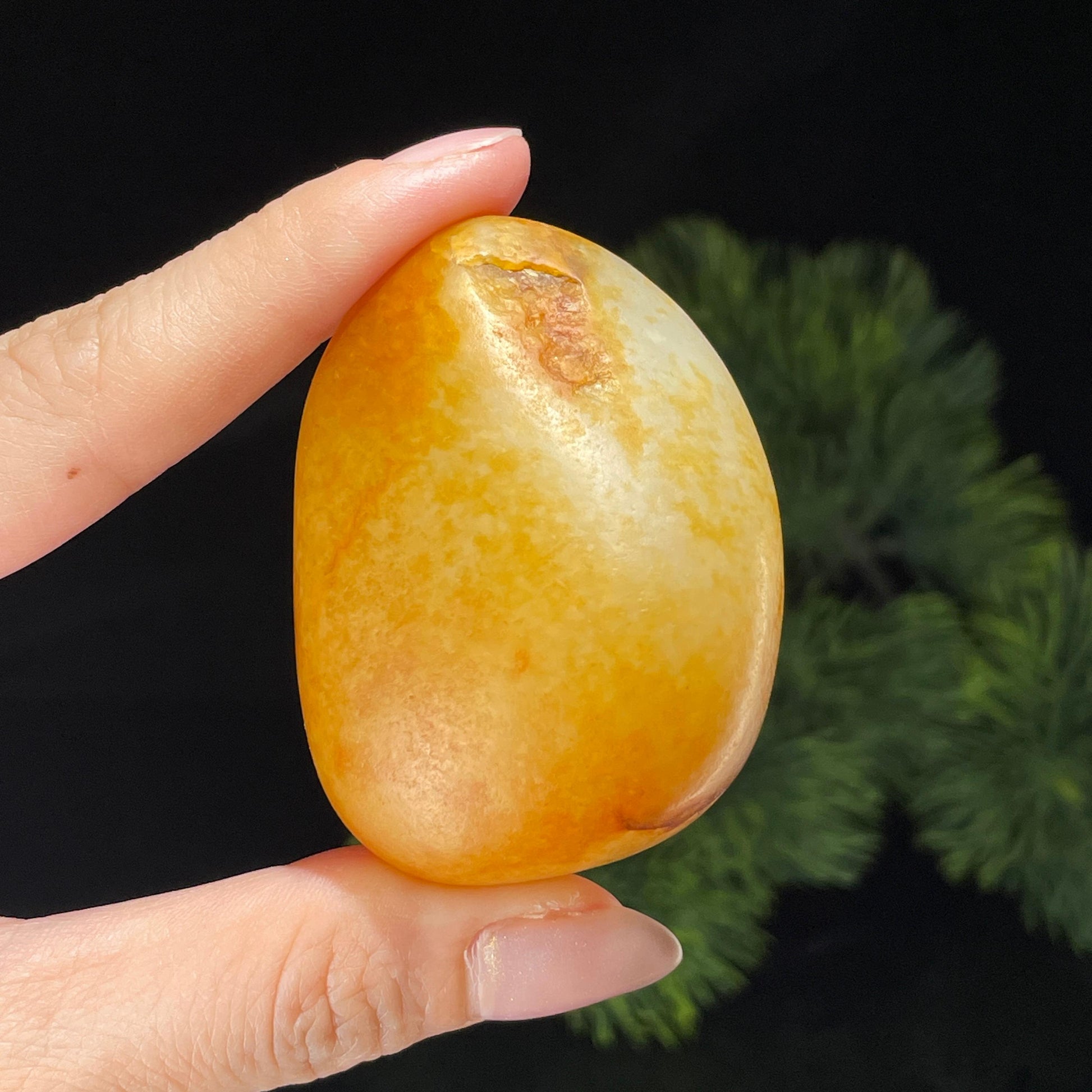 新疆和田玉白玉通体洒金皮珍品籽料手把件（yc507311）