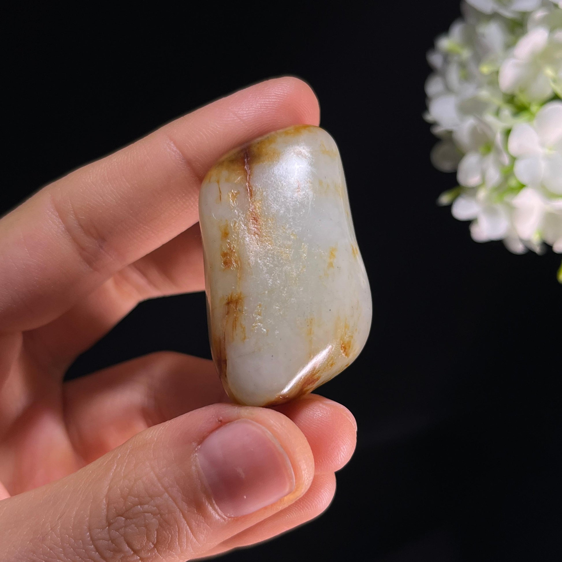 和田玉青白玉“石径听秋”洒红皮洒金皮籽料（yc350524）