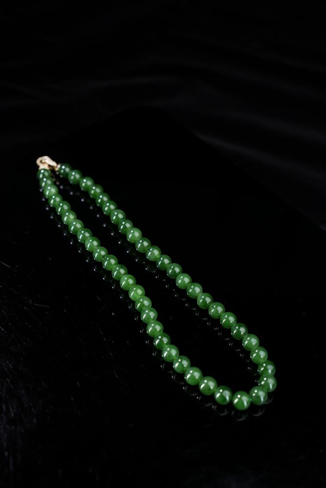 新疆天然和田玉碧玉项链1（yc253328）