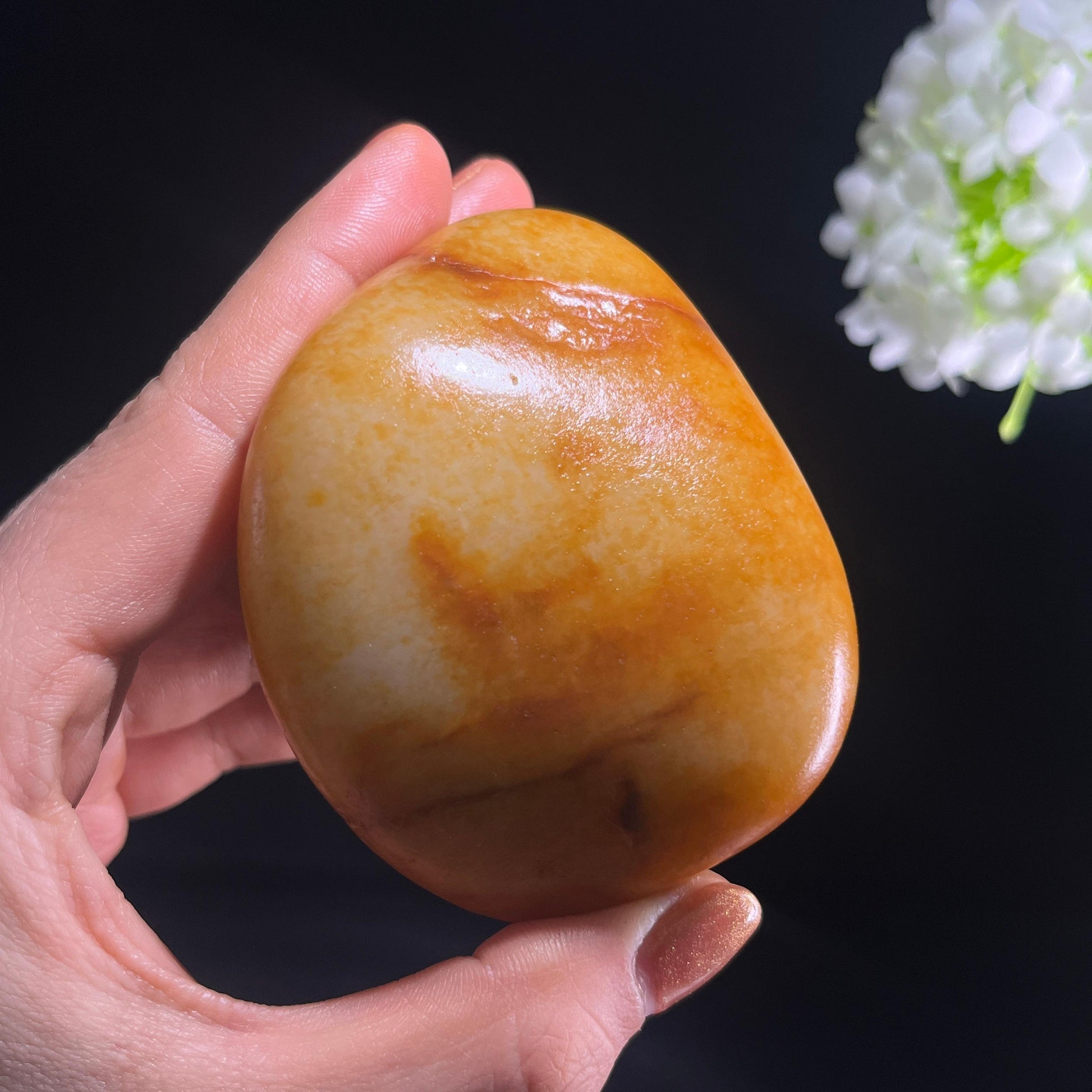 和田玉白玉“丹霞铺锦”通体洒金皮籽料（yc387211）