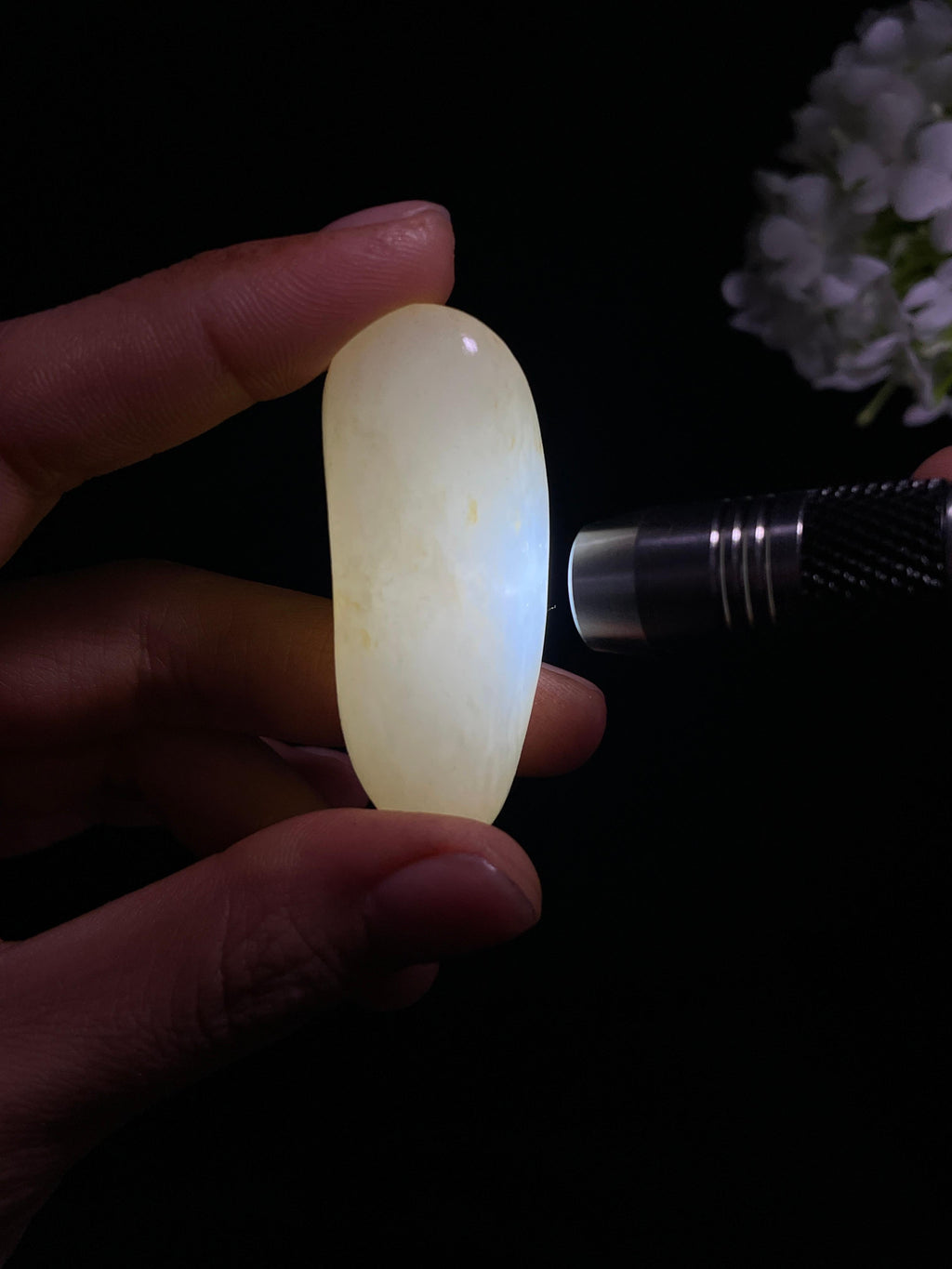 和田玉白玉水滴型籽料原石（yc265221）