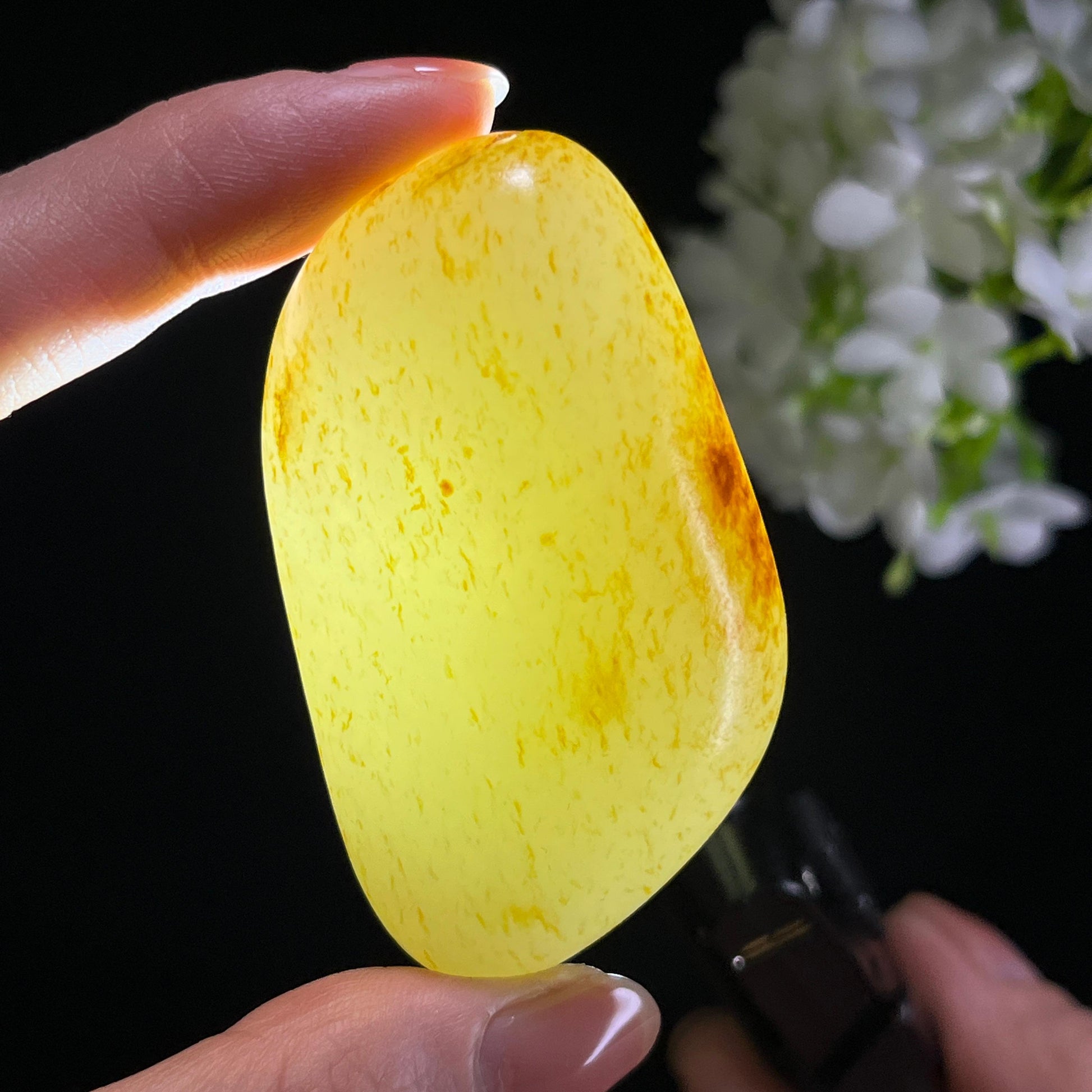 和田玉白玉“秋缕萦怀”洒金洒红皮籽料（yc345788）