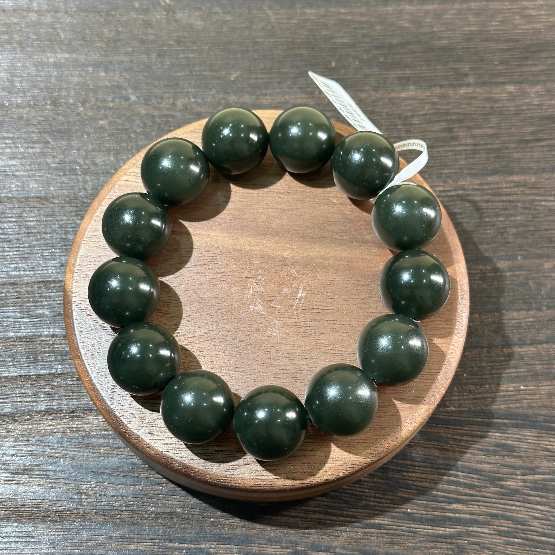 黑青籽料带皮圆珠手串（yc203664）