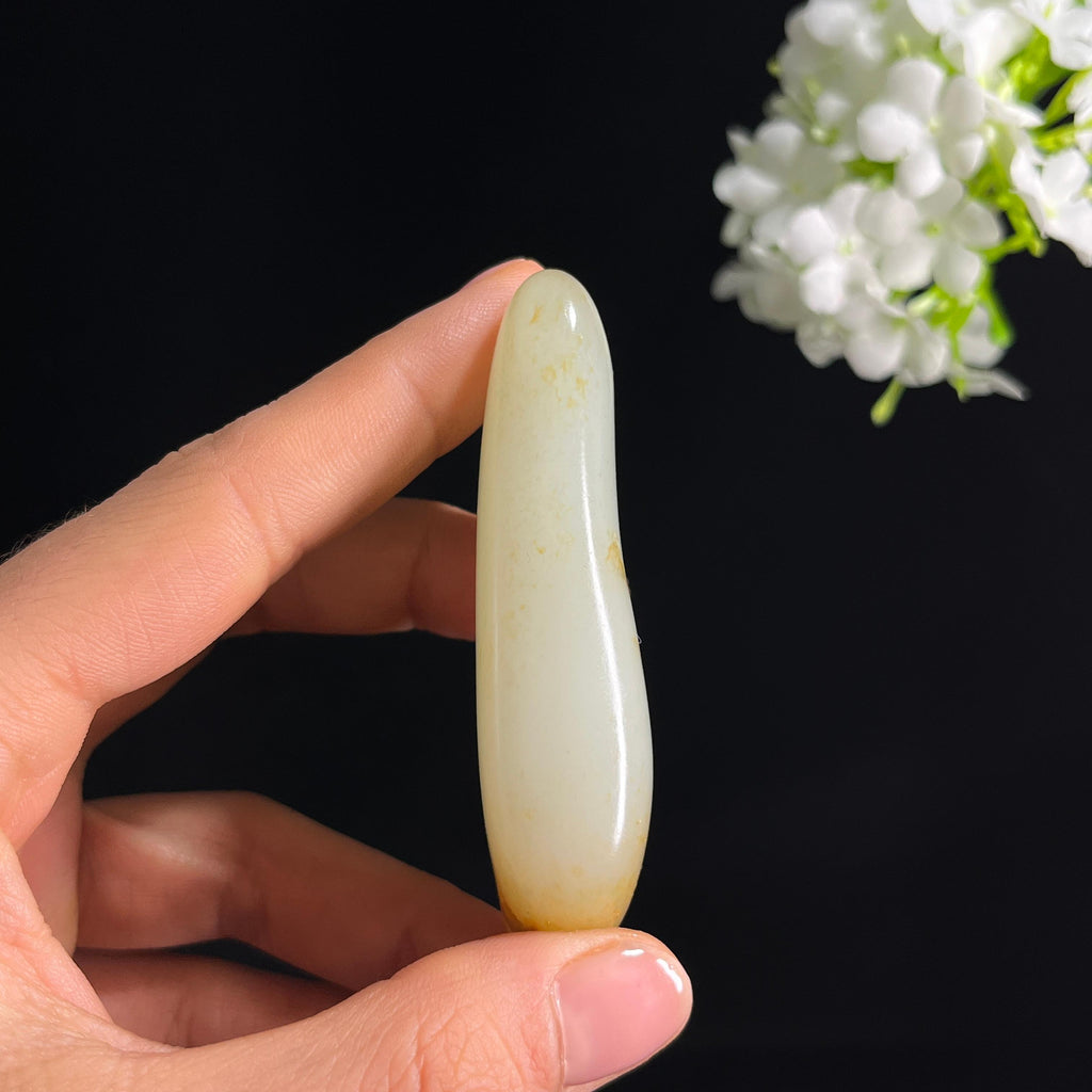 和田玉高青白黄沁洒金皮“玉栖金沁”籽料原石（yc295041）