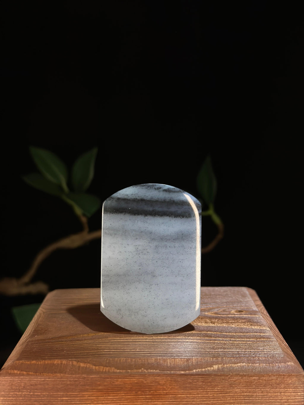 和田玉.青花拱顶牌 天然层峦图（yc777100）
