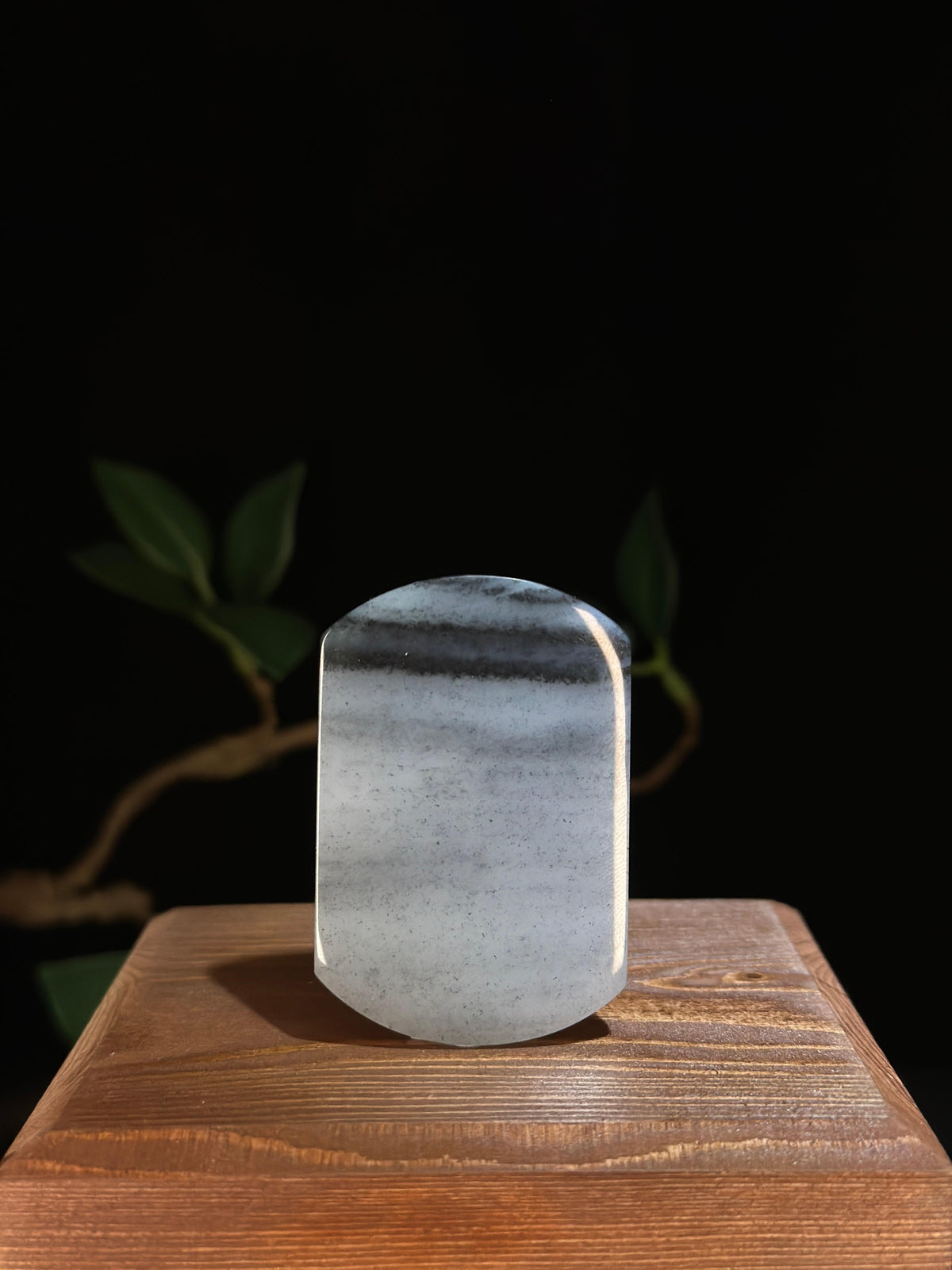 和田玉.青花拱顶牌 天然层峦图（yc777100）