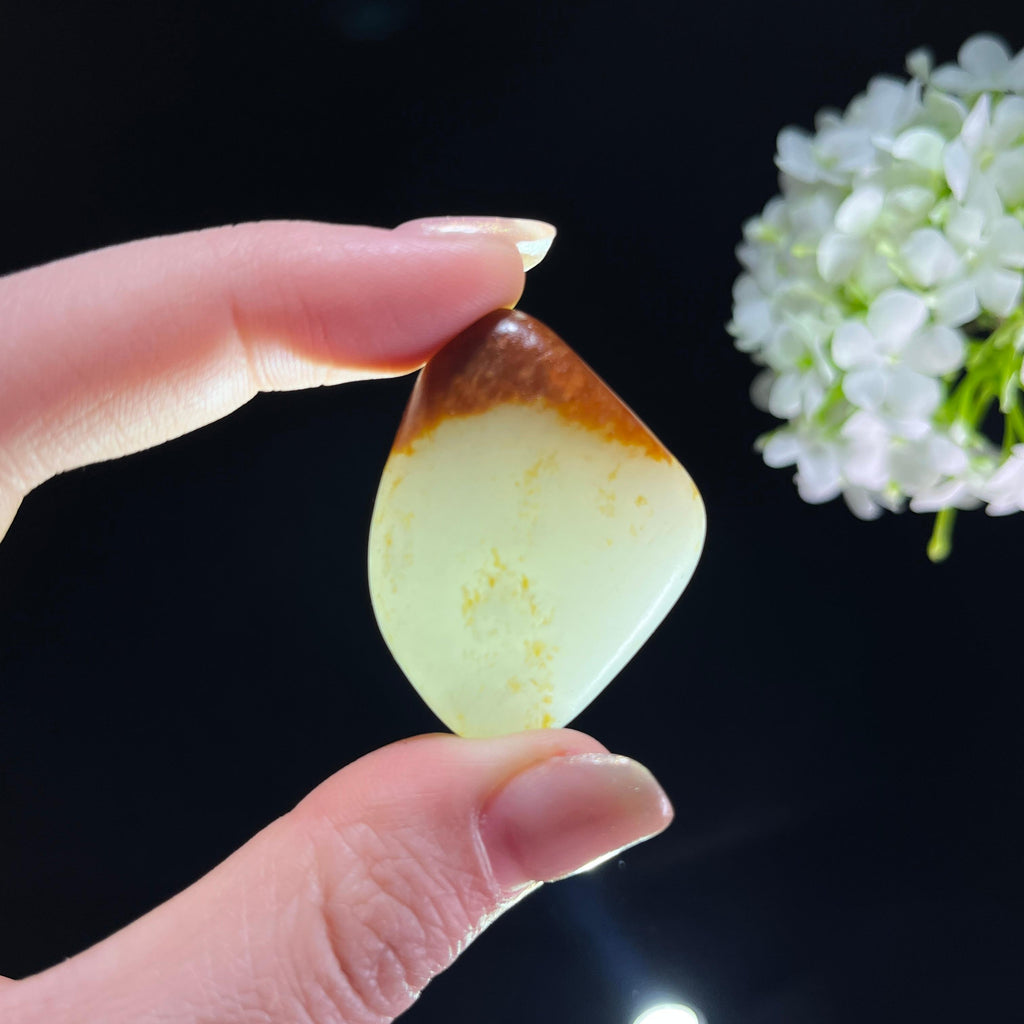 和田玉白玉“玉顶霞光”洒金皮聚红皮籽料（yc350846）