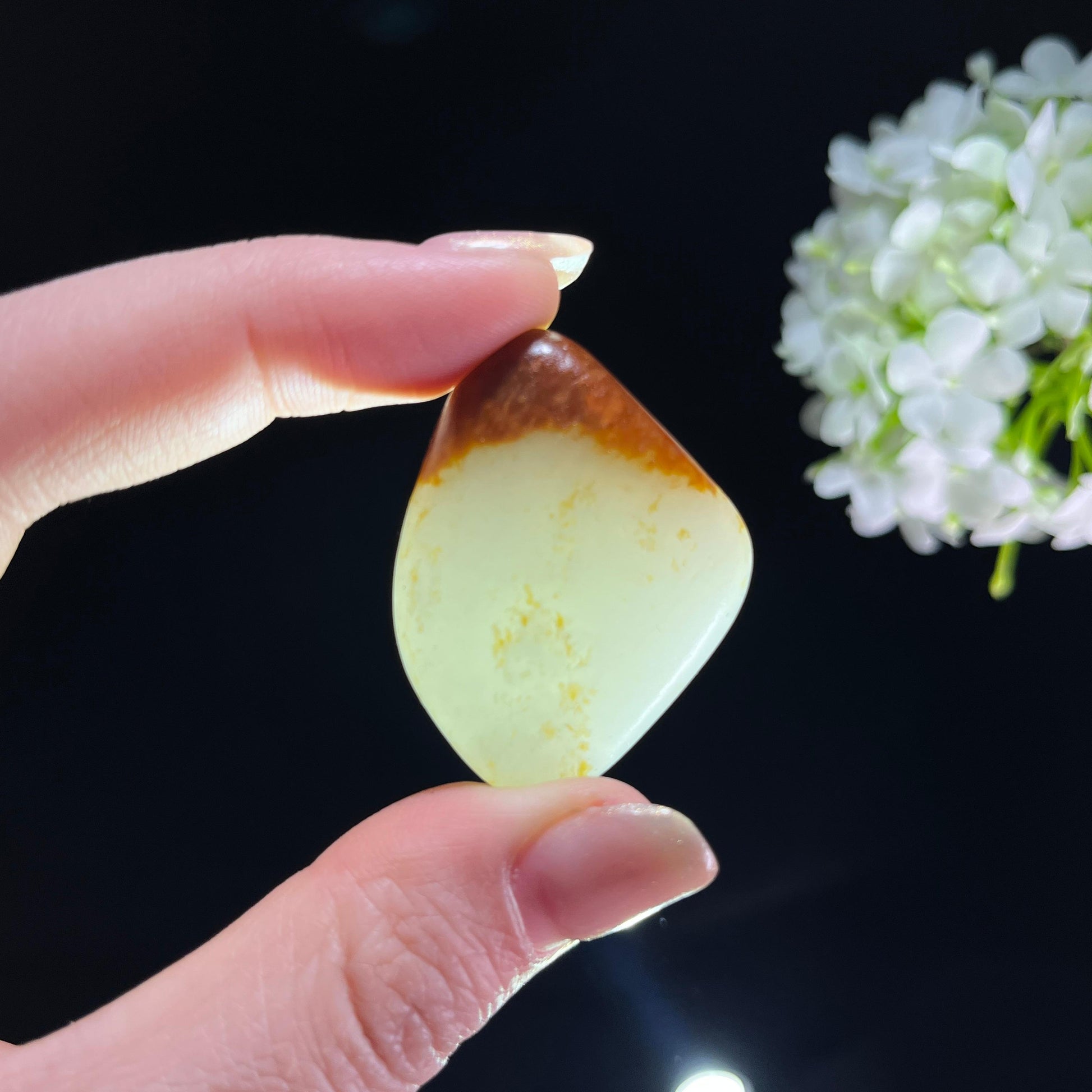 和田玉白玉“玉顶霞光”洒金皮聚红皮籽料（yc350846）