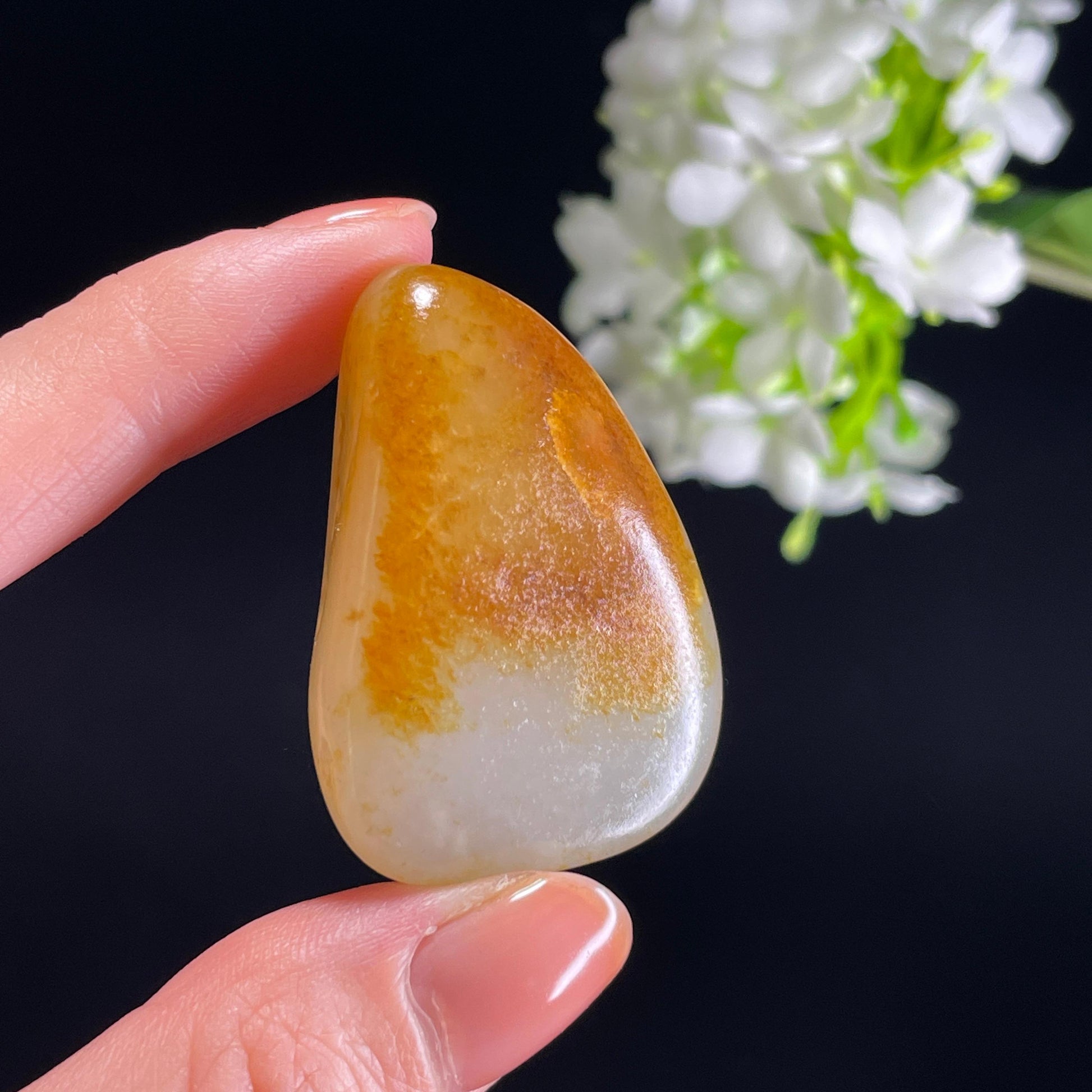 和田玉青白玉“金霖寒光”洒金皮籽料（yc342061）