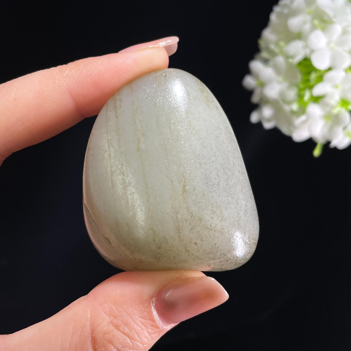 新疆天然和田玉“春涧流烟”油库料籽料（yc378997）