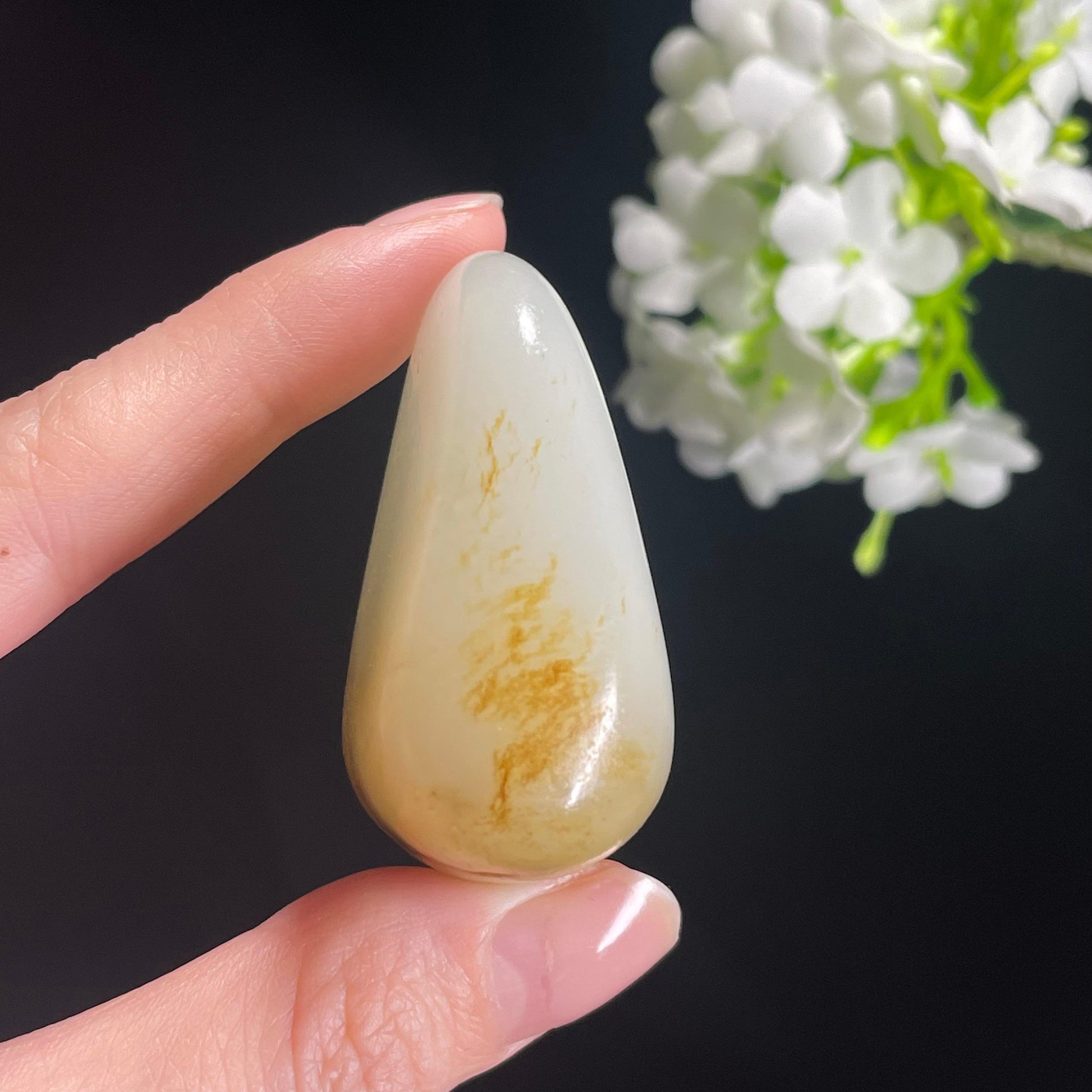 和田玉白玉洒金秋梨皮“云生半岫”籽料原石（yc311707）