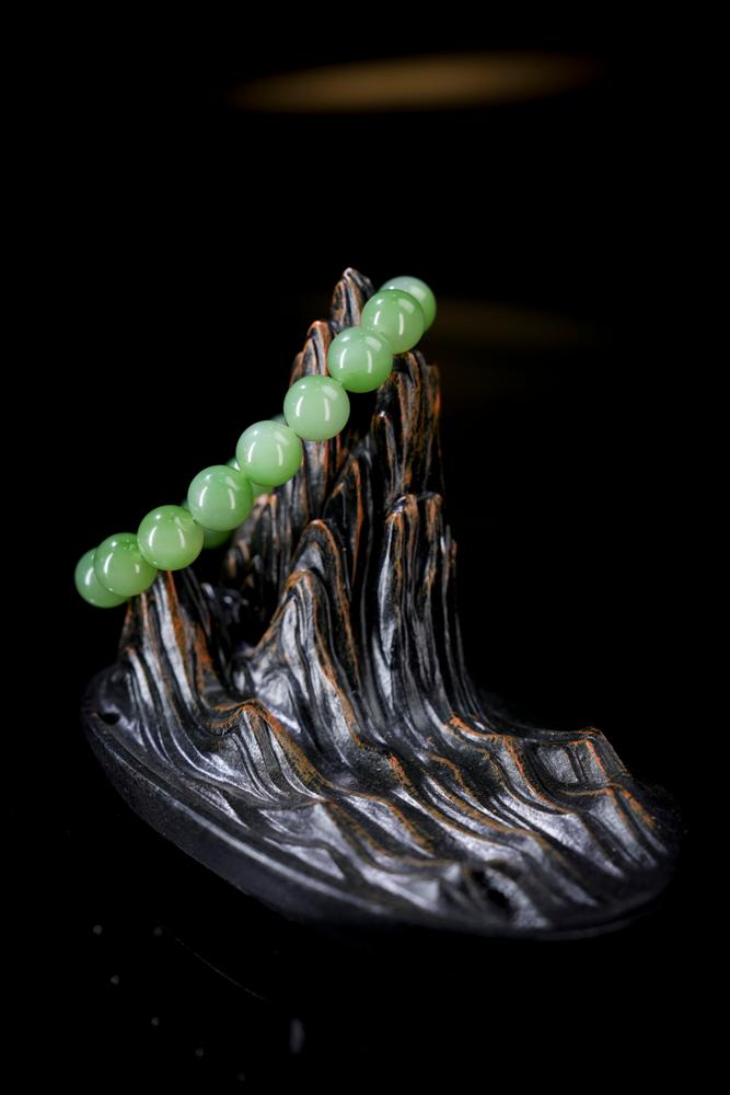 和田玉碧玉手串（卡12）（yc253317）