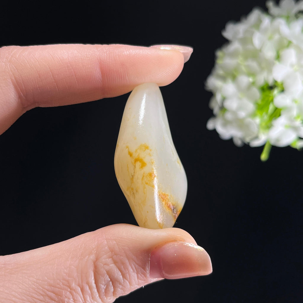和田玉白玉“金缕秋声”洒金皮籽料（yc353490）