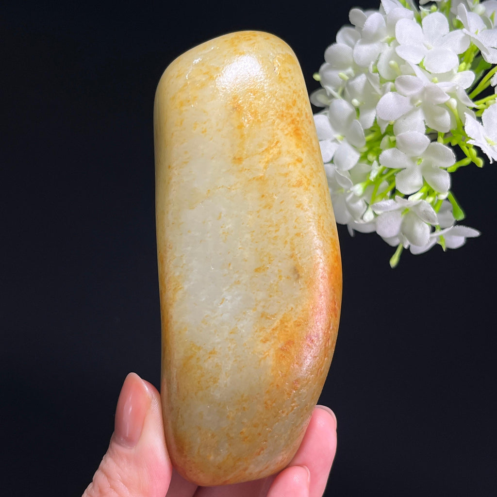 和田玉青白种“金脉流泉”洒金皮籽料（yc343174）