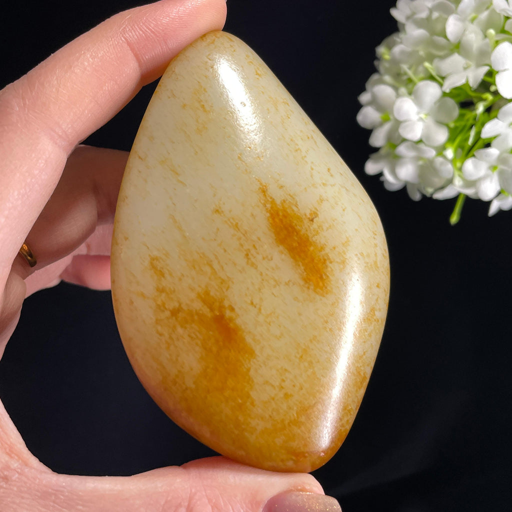 和田玉白玉“金砂漫浸”通体洒金皮籽料（yc368488）