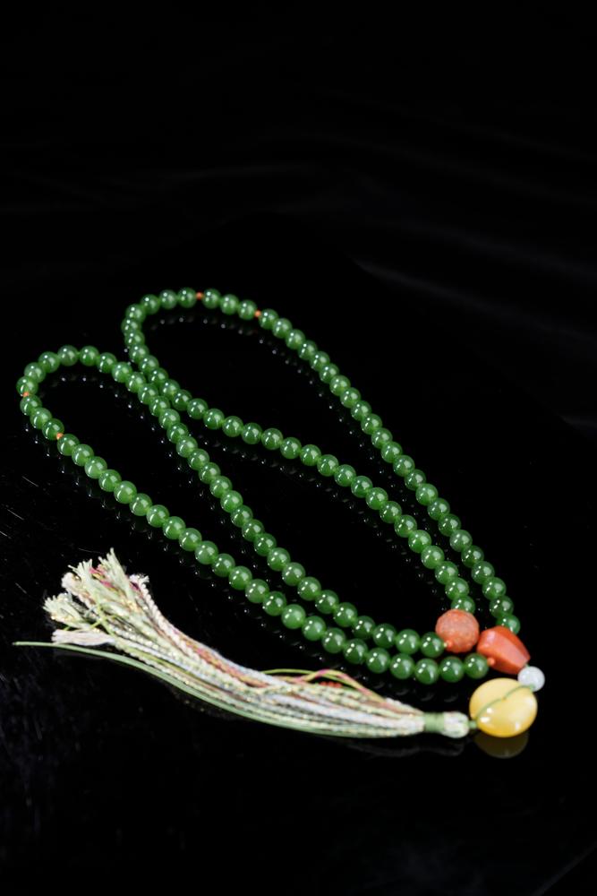 新疆天然和田玉碧玉手持（yc253331）