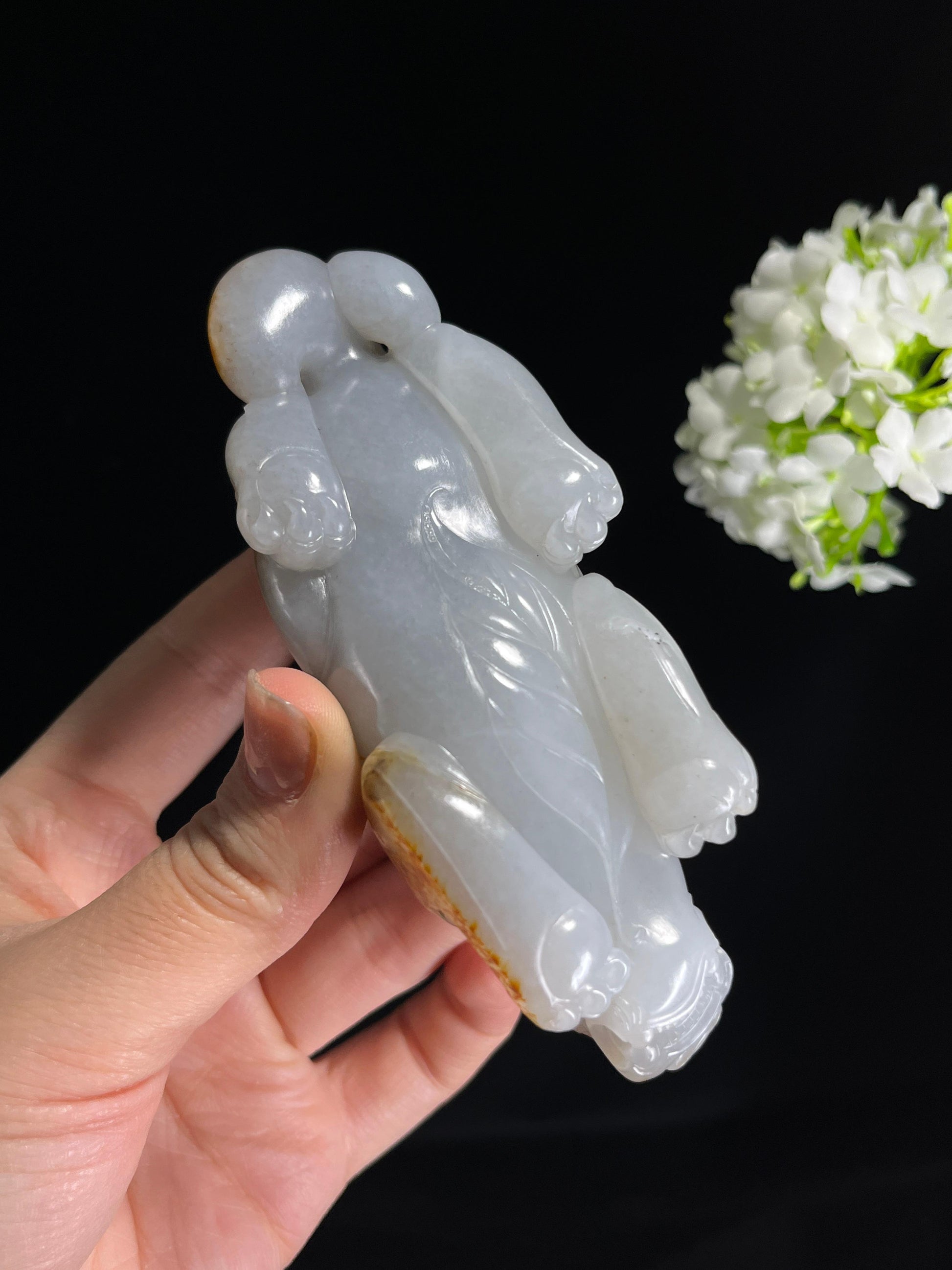 和田玉洒金皮“金皮瑞兽”招财貔貅雕刻手把件（yc274513）