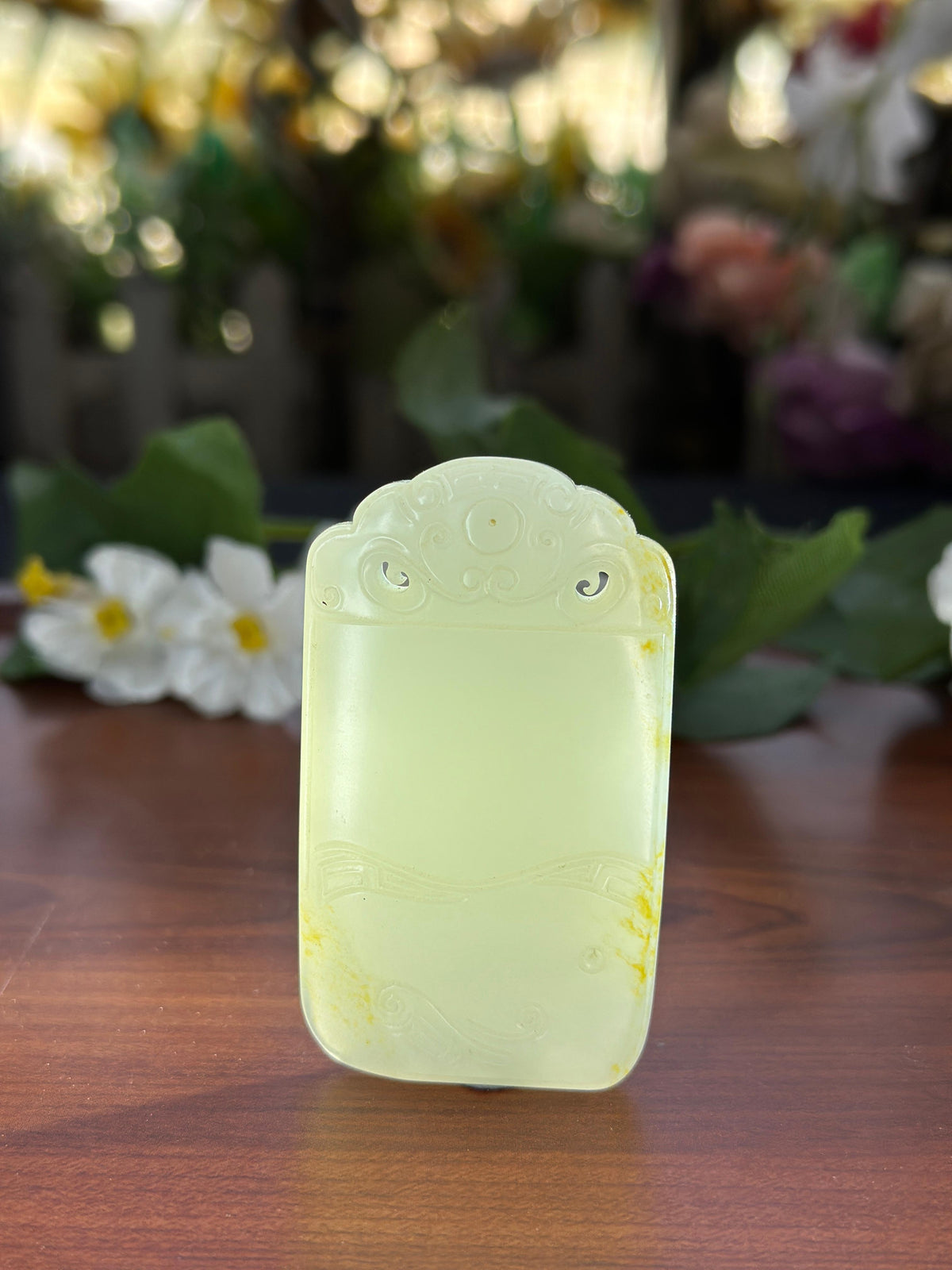 新疆和田玉珍品籽料洒金皮仿古无事牌（yc710804）