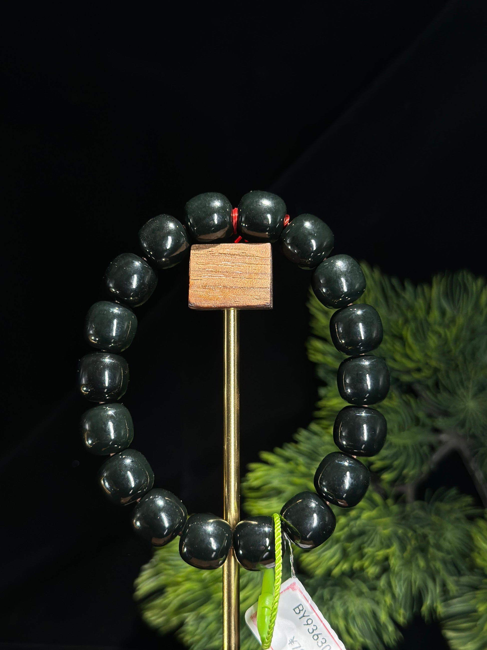 和田玉黑青老型珠手串（18颗）（yc503039）