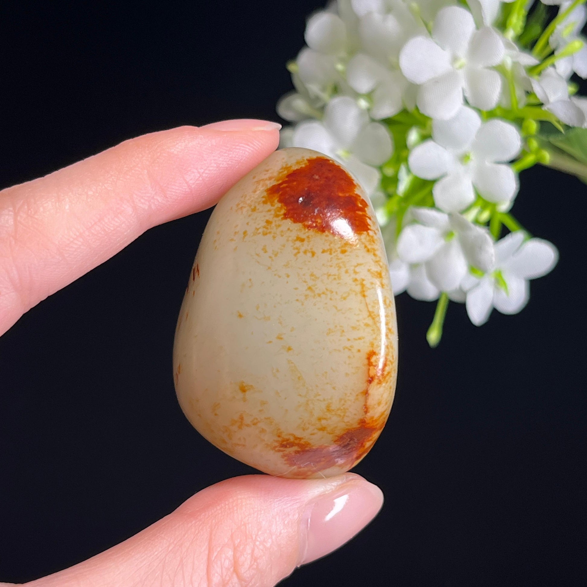 新疆天然和田玉“鸿运当头”聚红皮籽料（yc326565）