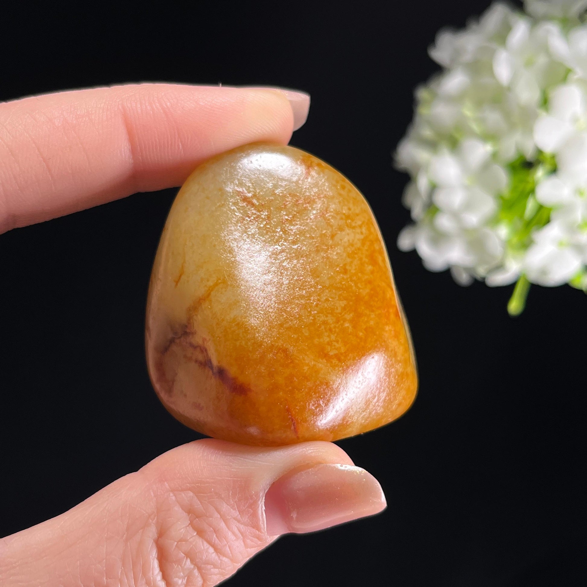 和田玉白玉“金红织锦”洒金皮聚红皮籽料（yc353550）