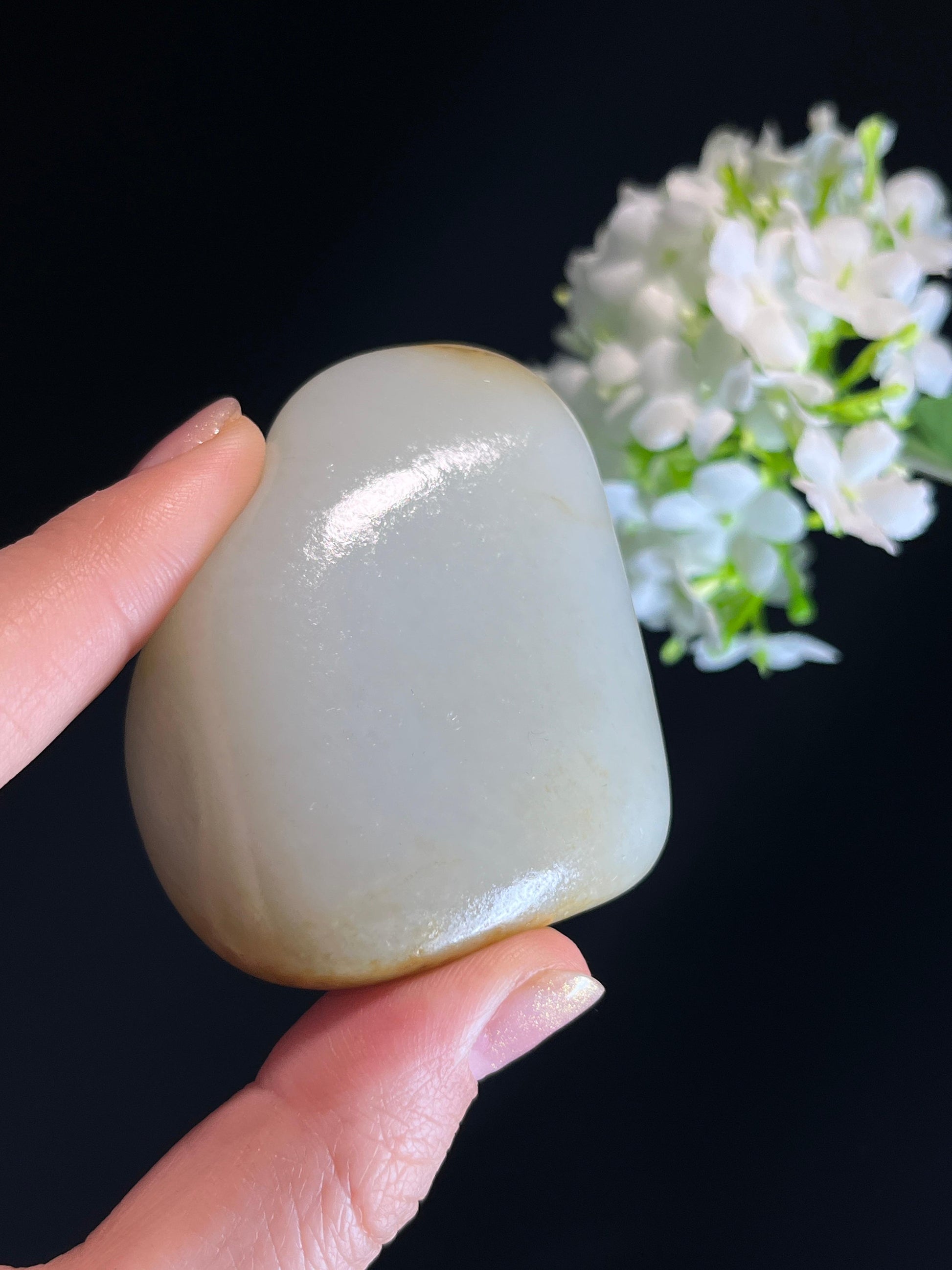 新疆天然和田玉籽料原石洒金皮小摆件（yc274555）