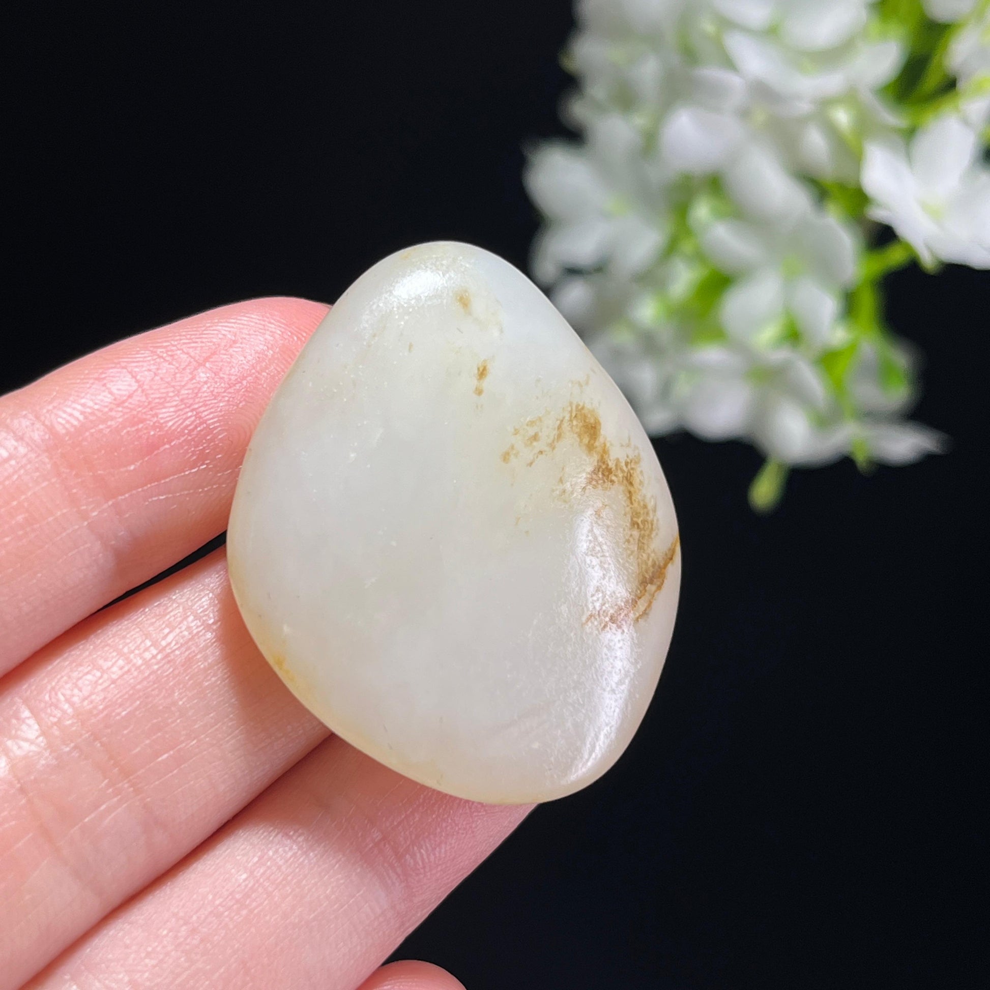 新疆天然和田玉白玉褐色皮洒金籽料（yc345150）