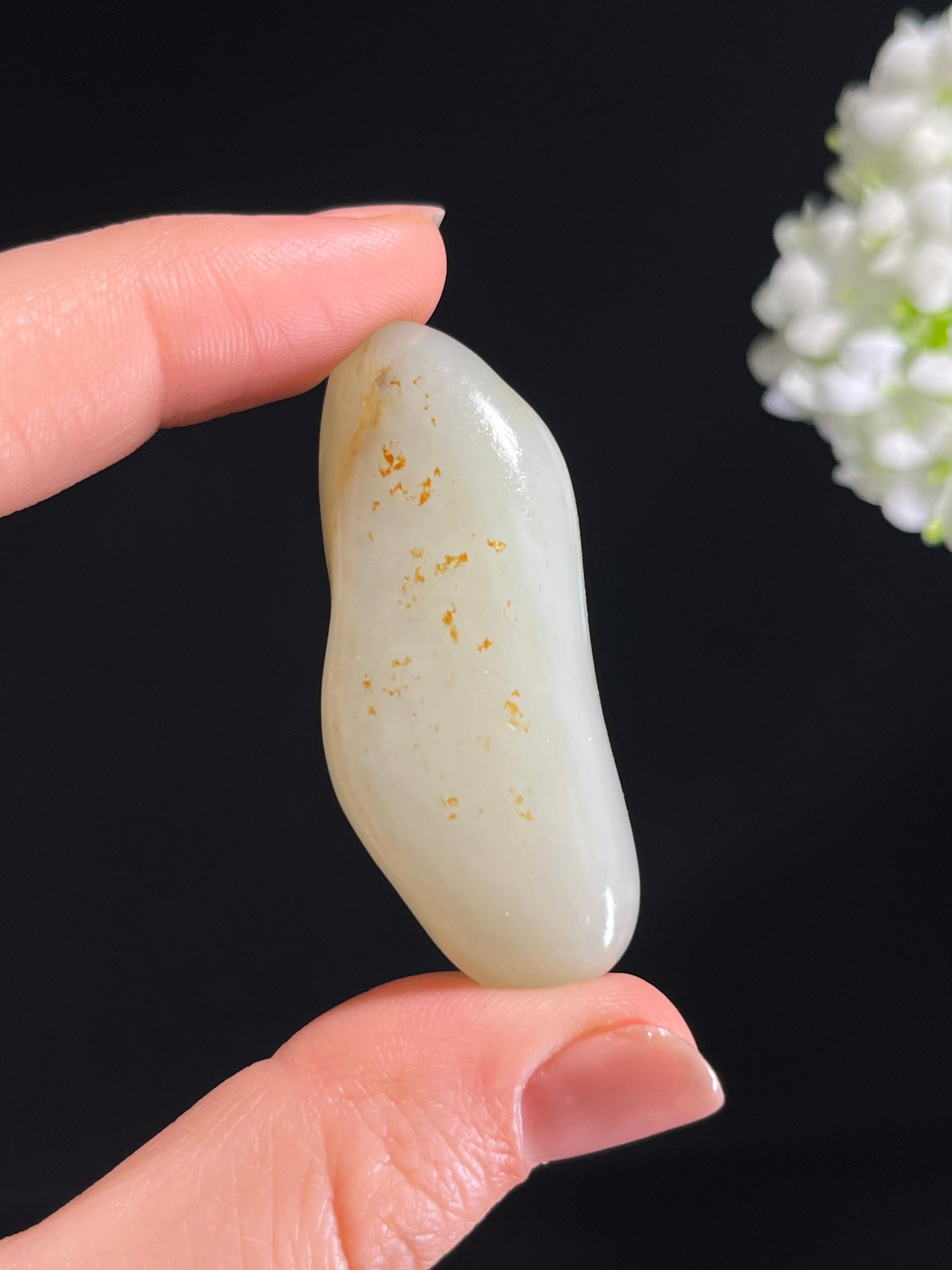 和田玉白玉洒金皮“月露星痕”籽料原石（yc278650）