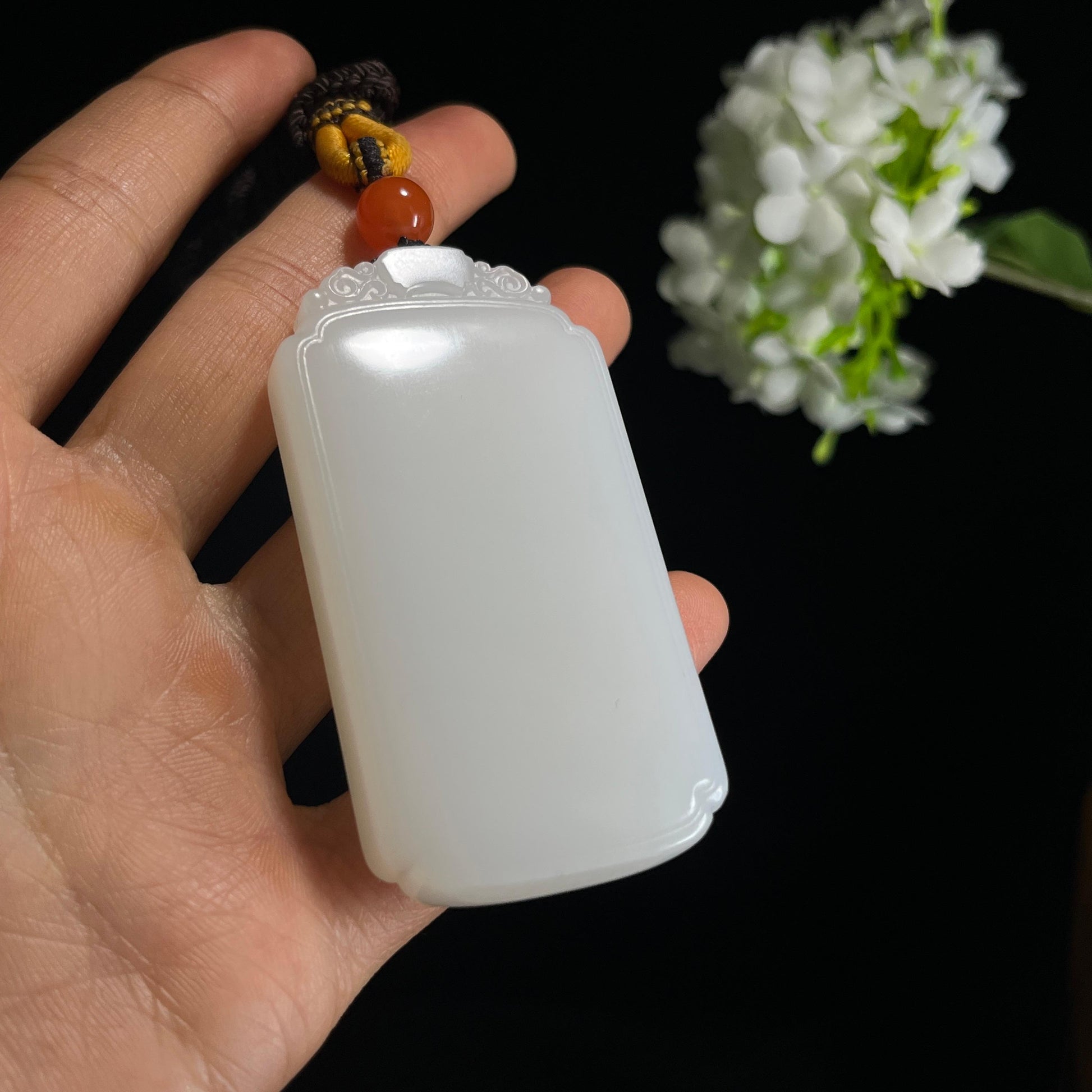 和田玉羊脂白玉“骁腾万里”马雕刻挂件（yc349356）