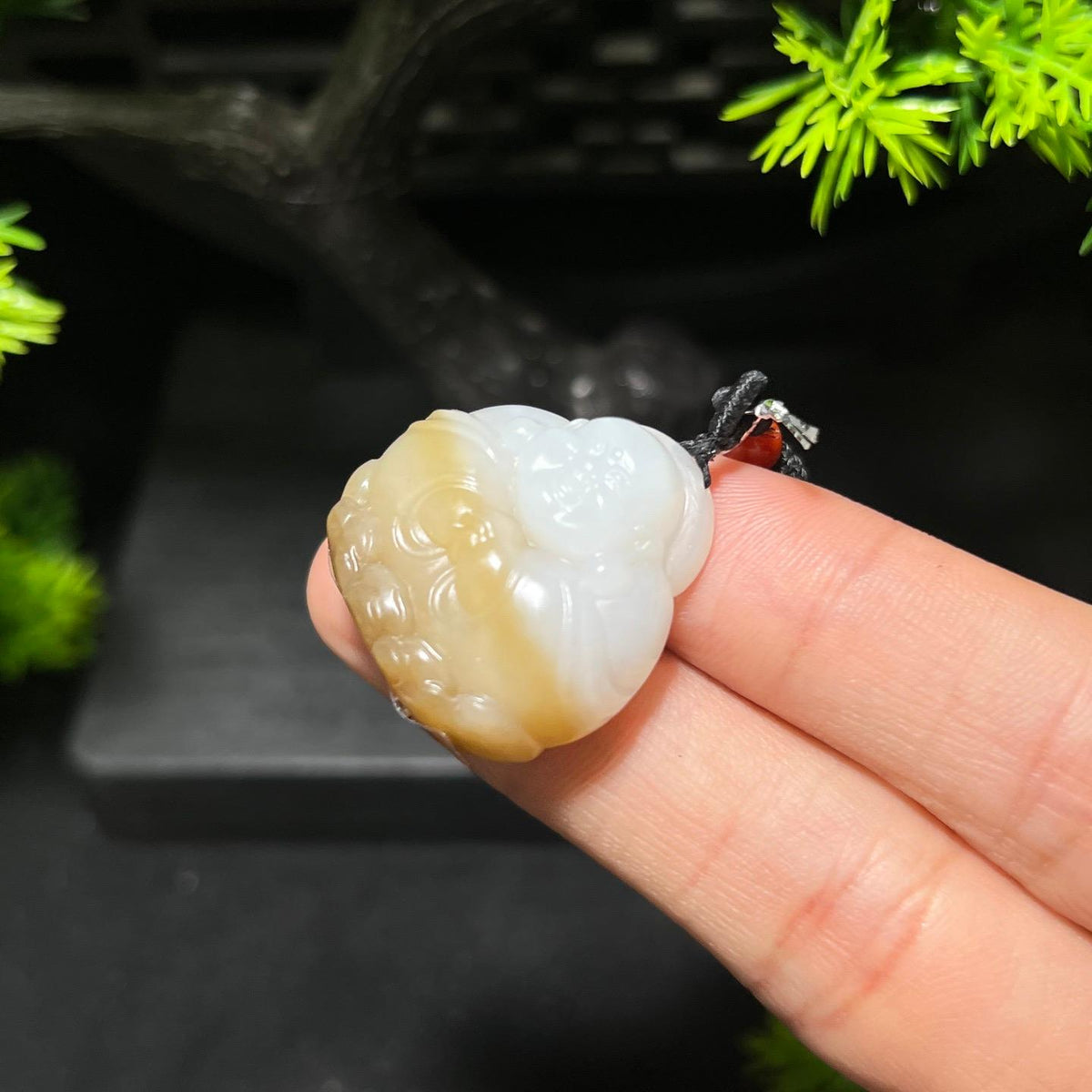 和田玉且末糖白笑口常开佛公（yc730632）