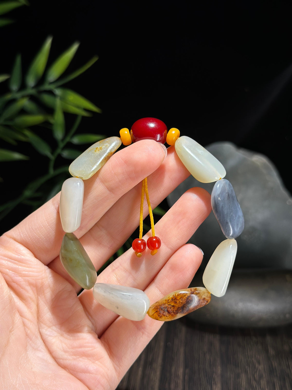 新疆和田玉多宝原籽手串（8颗）（yc712822）