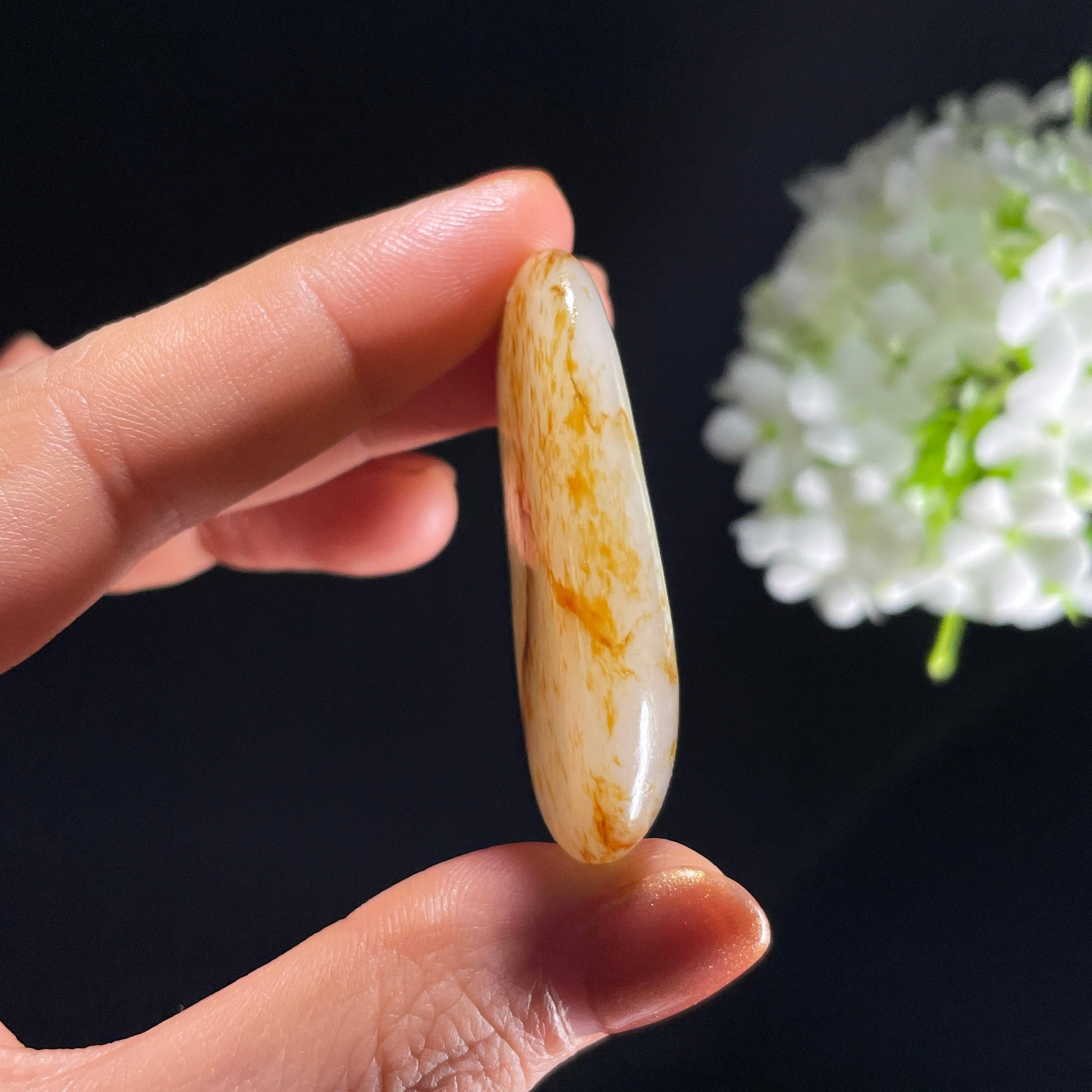 和田玉白玉“金雾寒溪”洒金皮籽料（yc392680）