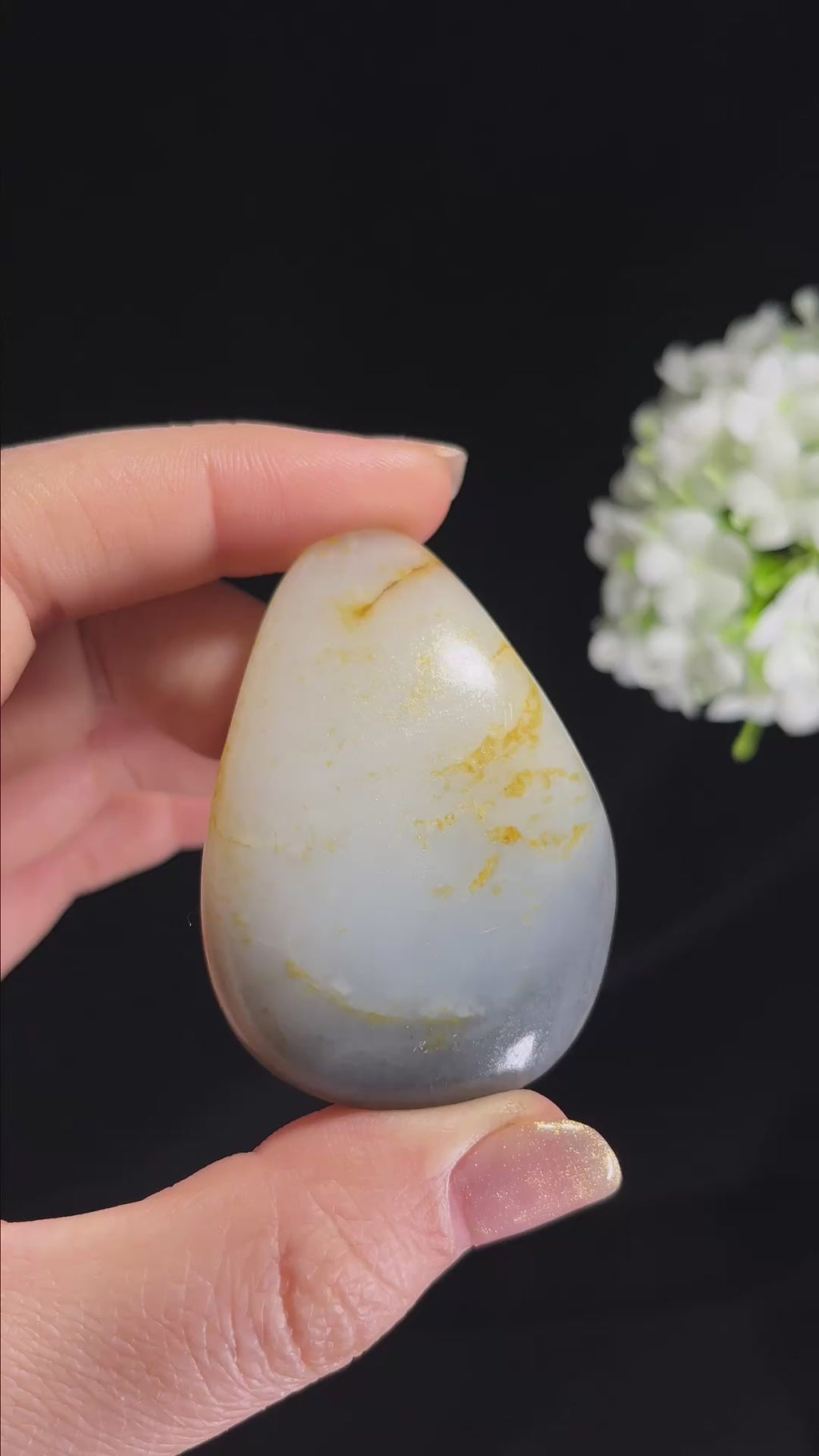 新疆天然和田玉“云烟金絮”青花洒金皮籽料原石（yc300259）