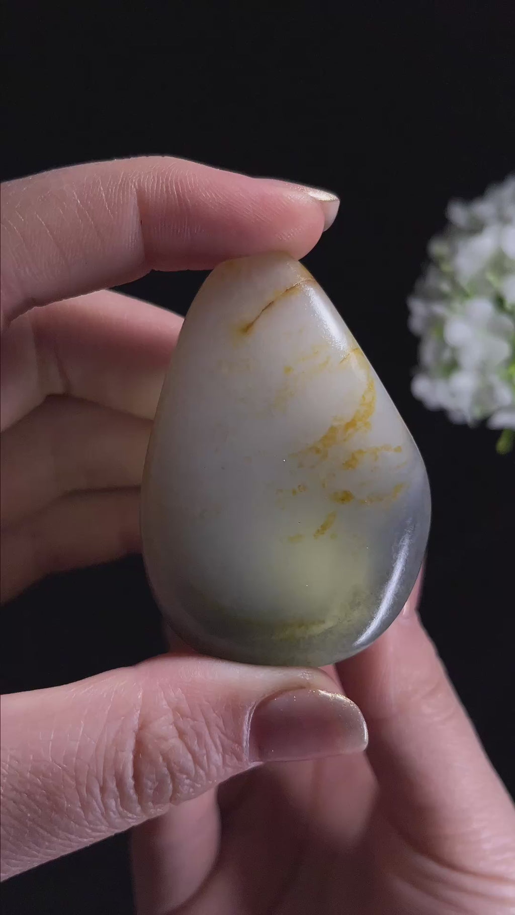 新疆天然和田玉“云烟金絮”青花洒金皮籽料原石（yc300259）